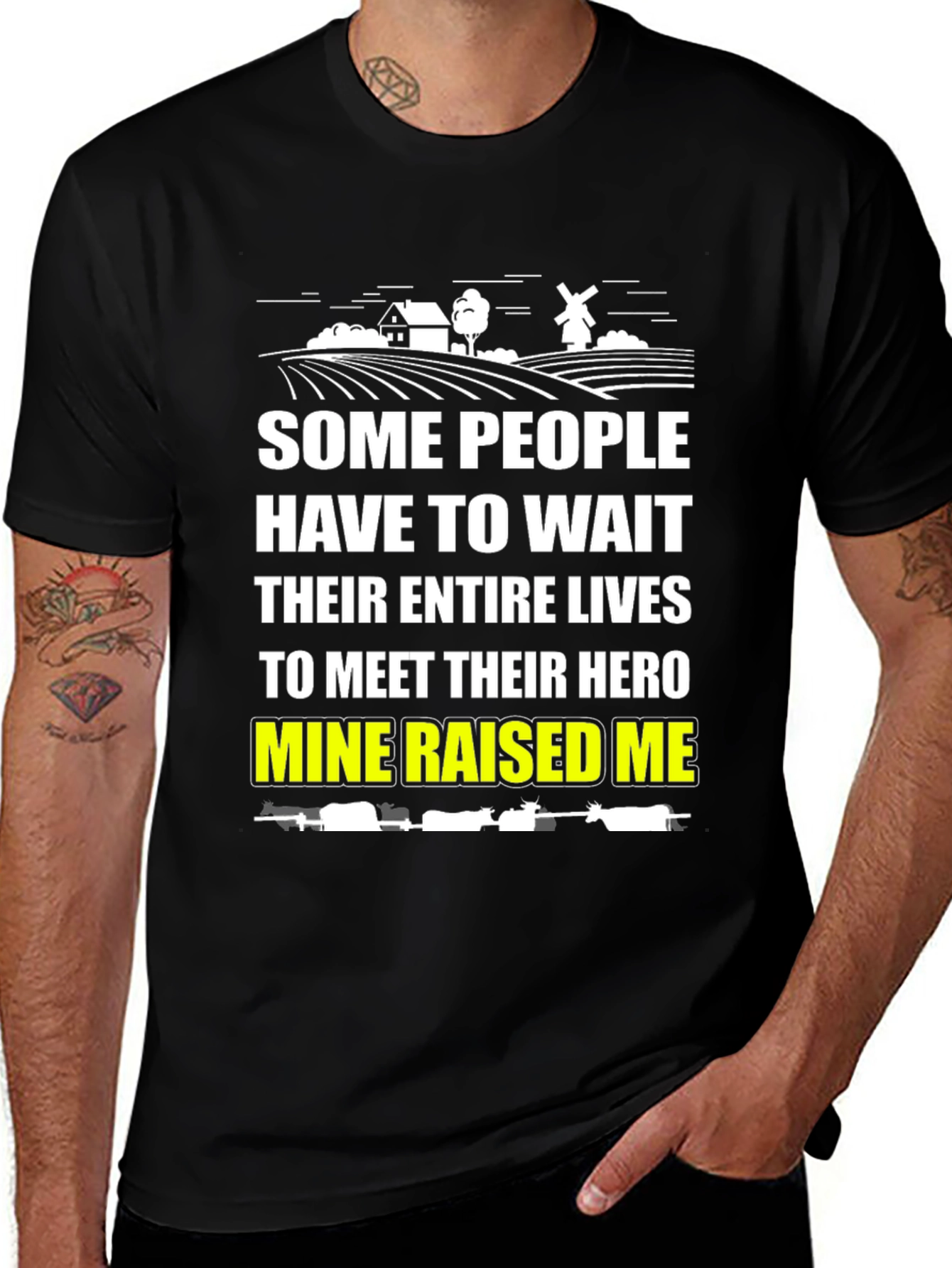 Variant 16 of My Hero Raised Me T-Shirt - Black Cotton Graphic Tee