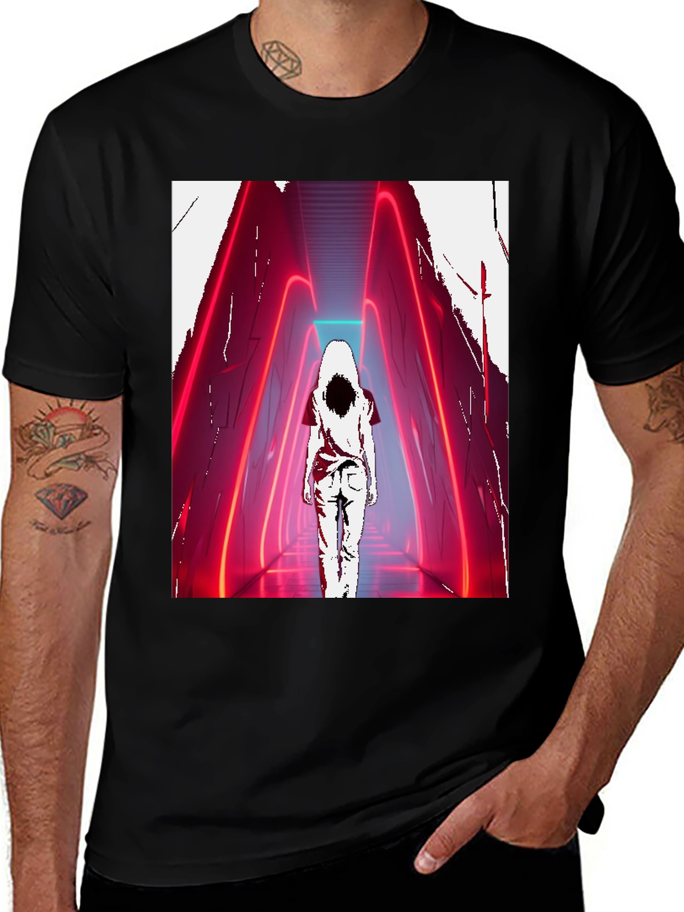 Variant 8 of Neon Hallway T-Shirt - Mysterious Aesthetic Graphic Tee