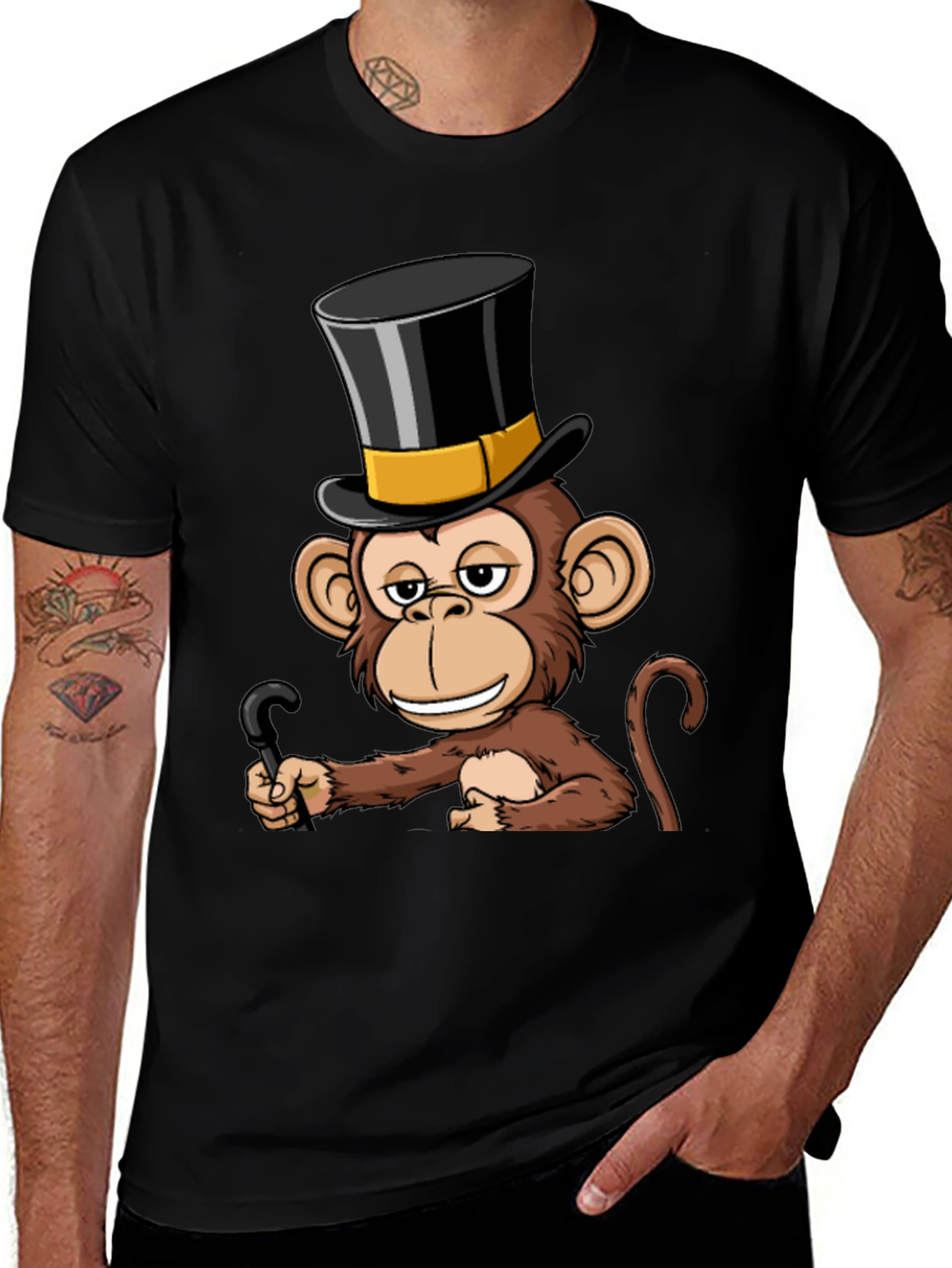 Variant 16 of Monkey Top Hat T-Shirt - Stylish & Humorous Design