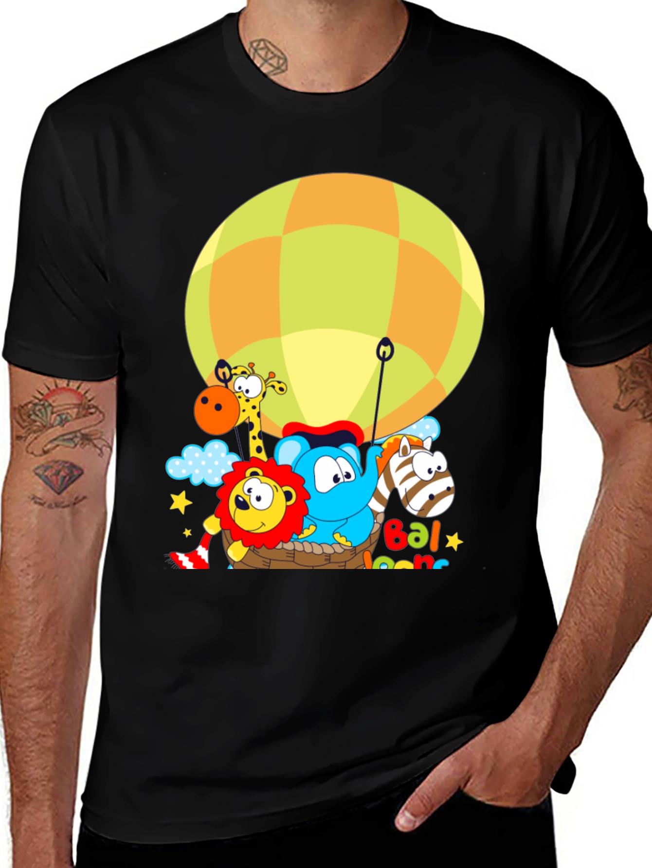 Variant 16 of Cartoon Animal Balloon Ride Graphic T-Shirt