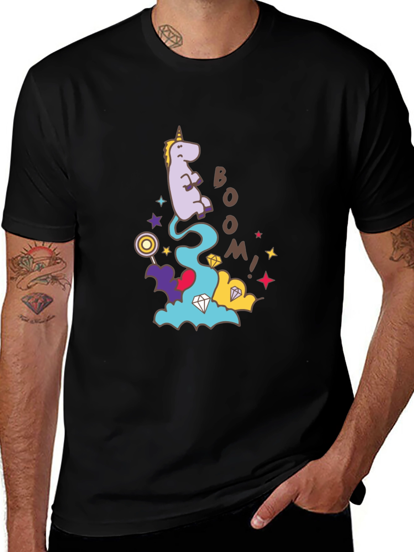 Variant 21 of Unicorn Boom! Graphic Tee - Fun & Unique Men's T-Shirt