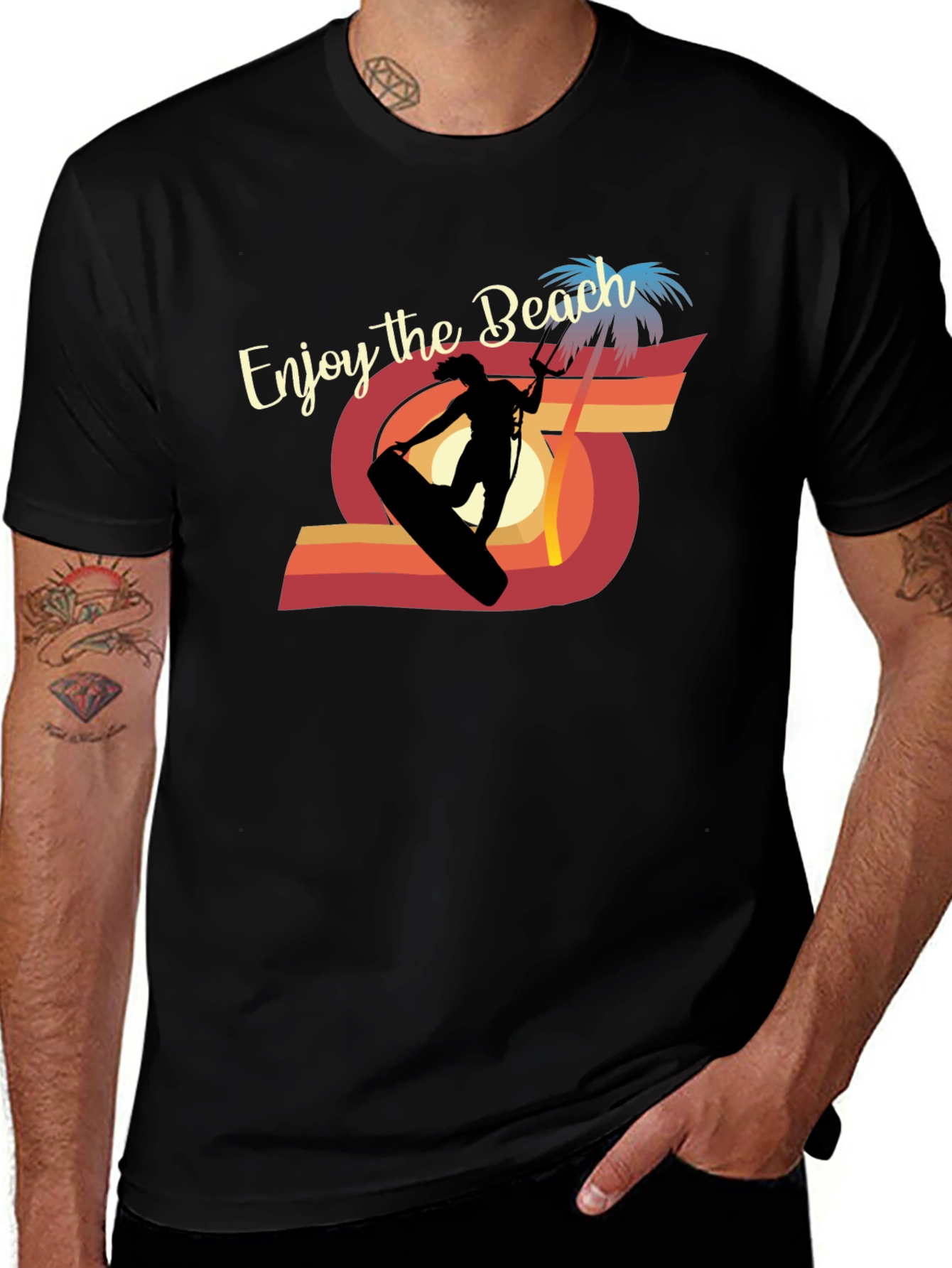 Variant 9 of Enjoy the Beach Kitesurfing Graphic Tee