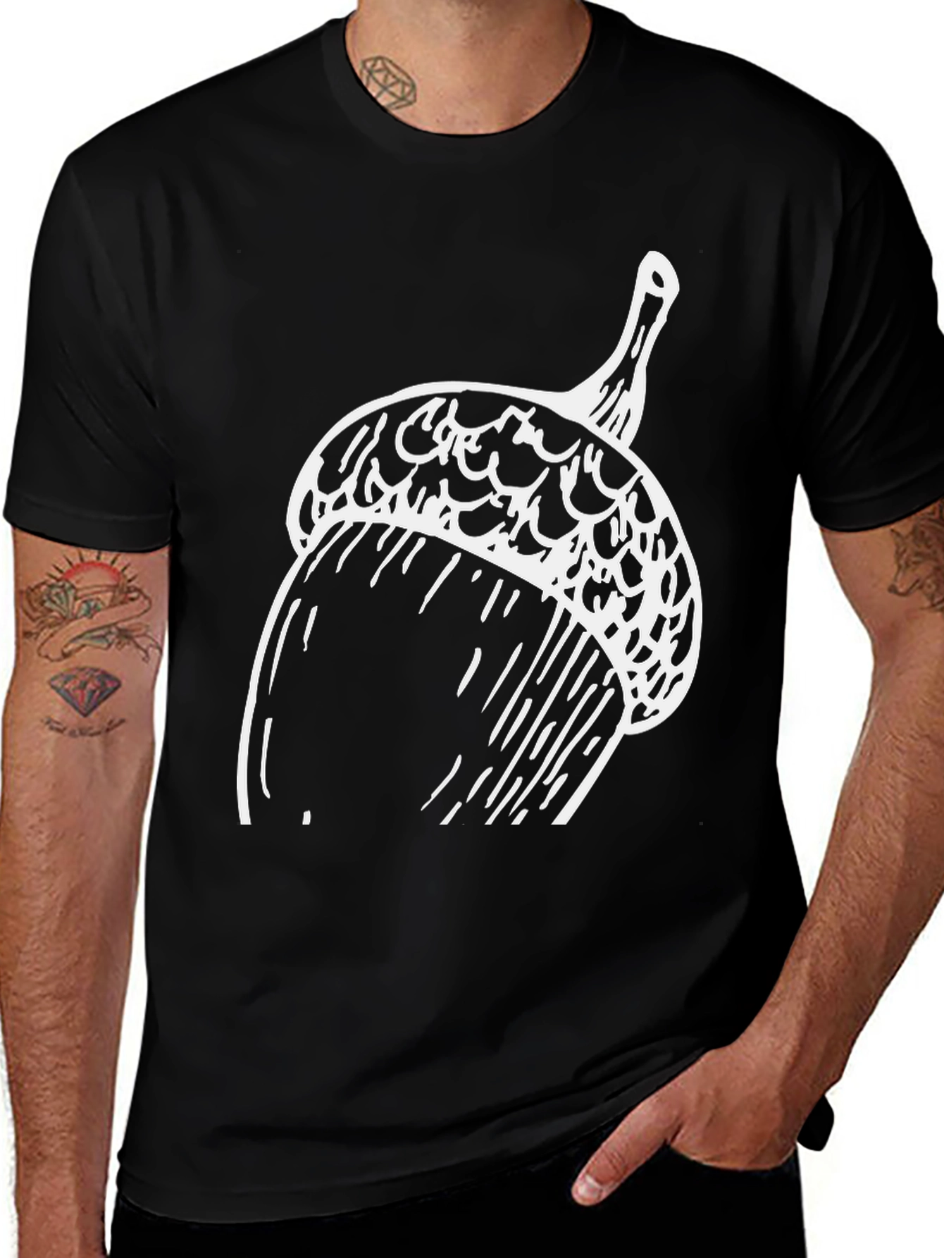 Variant 24 of Acorn Graphic T-Shirt - Casual Black Tee