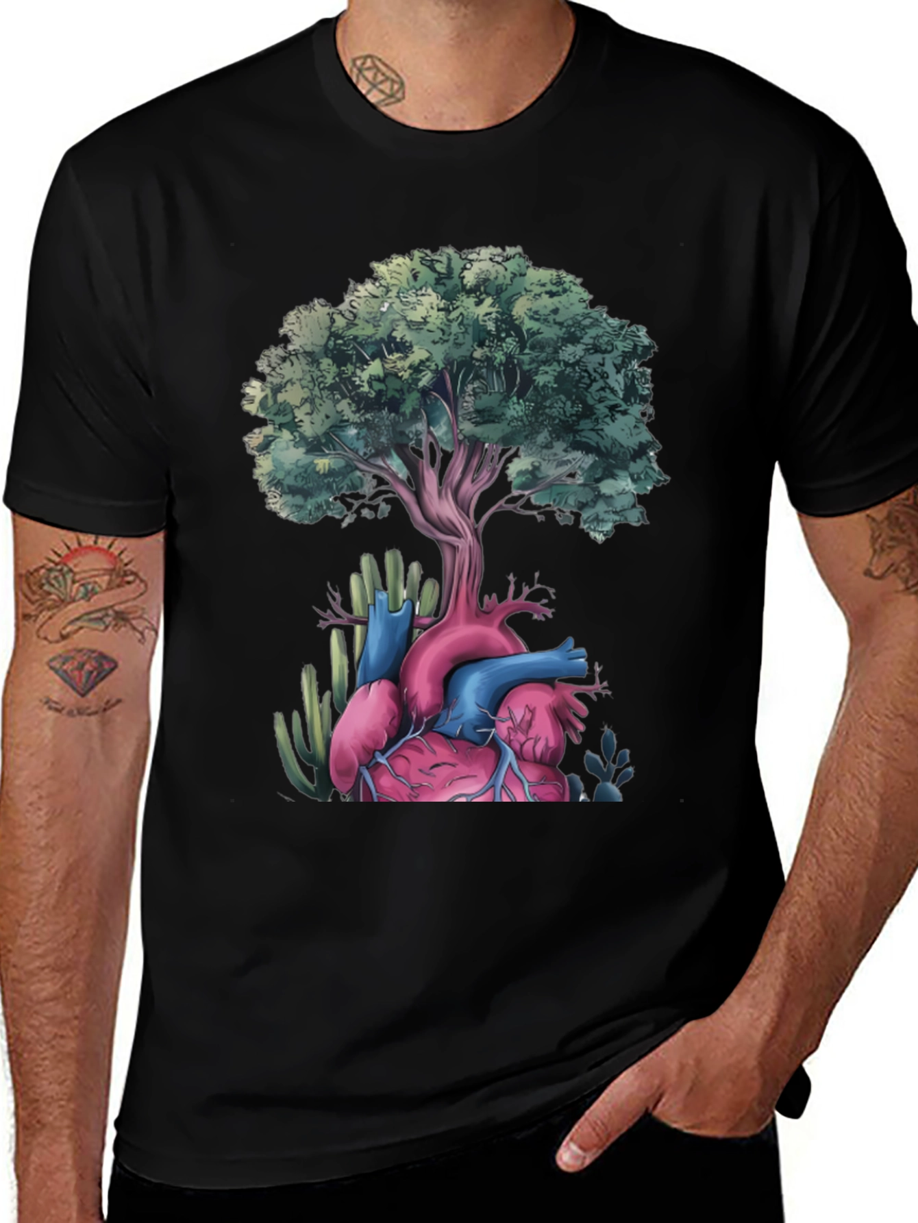 Heart Tree Graphic Tee - Black