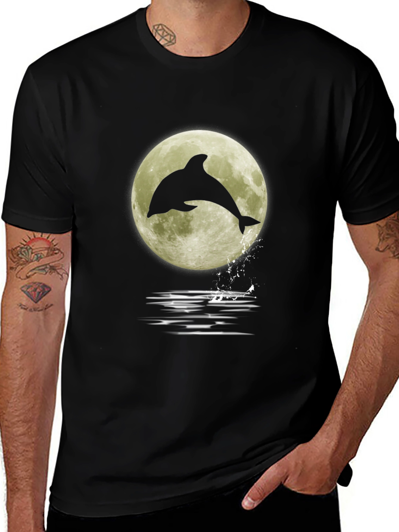 Variant 10 of Dolphin Moon Graphic Tee