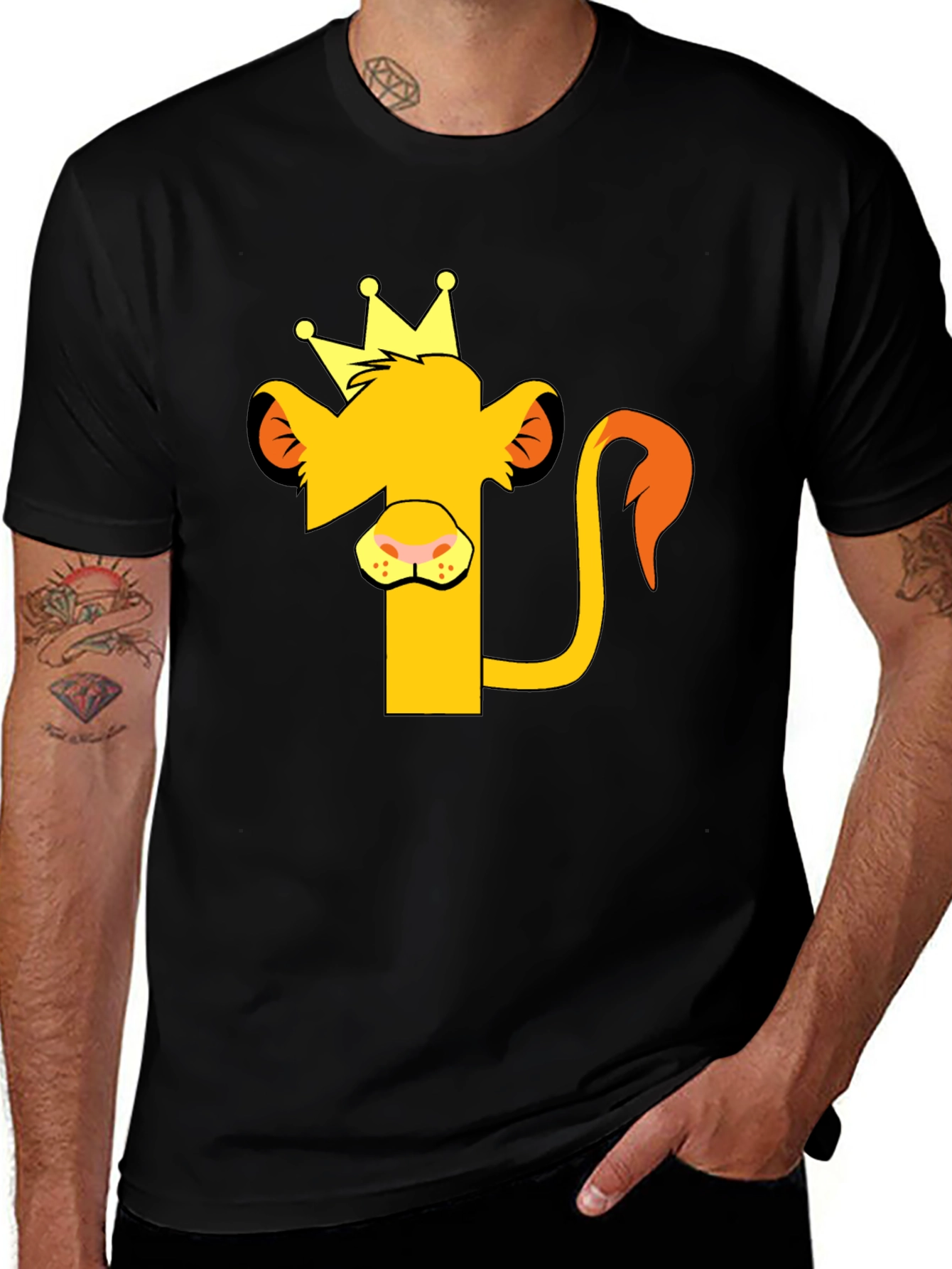 Variant 13 of Lion King Graphic Tee - Black Cotton T-Shirt