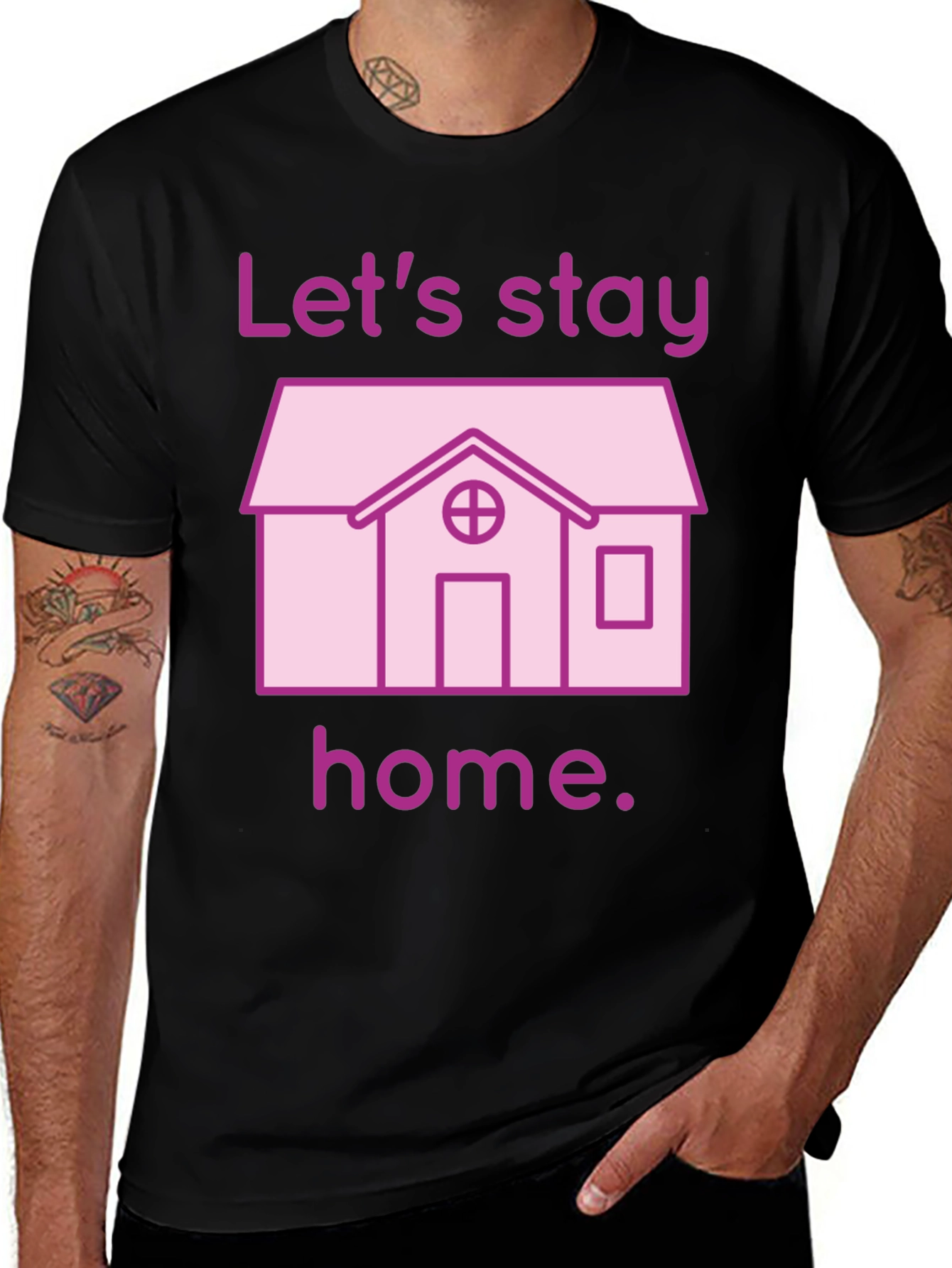 Stay Home Graphic Tee - Black Unisex T-Shirt