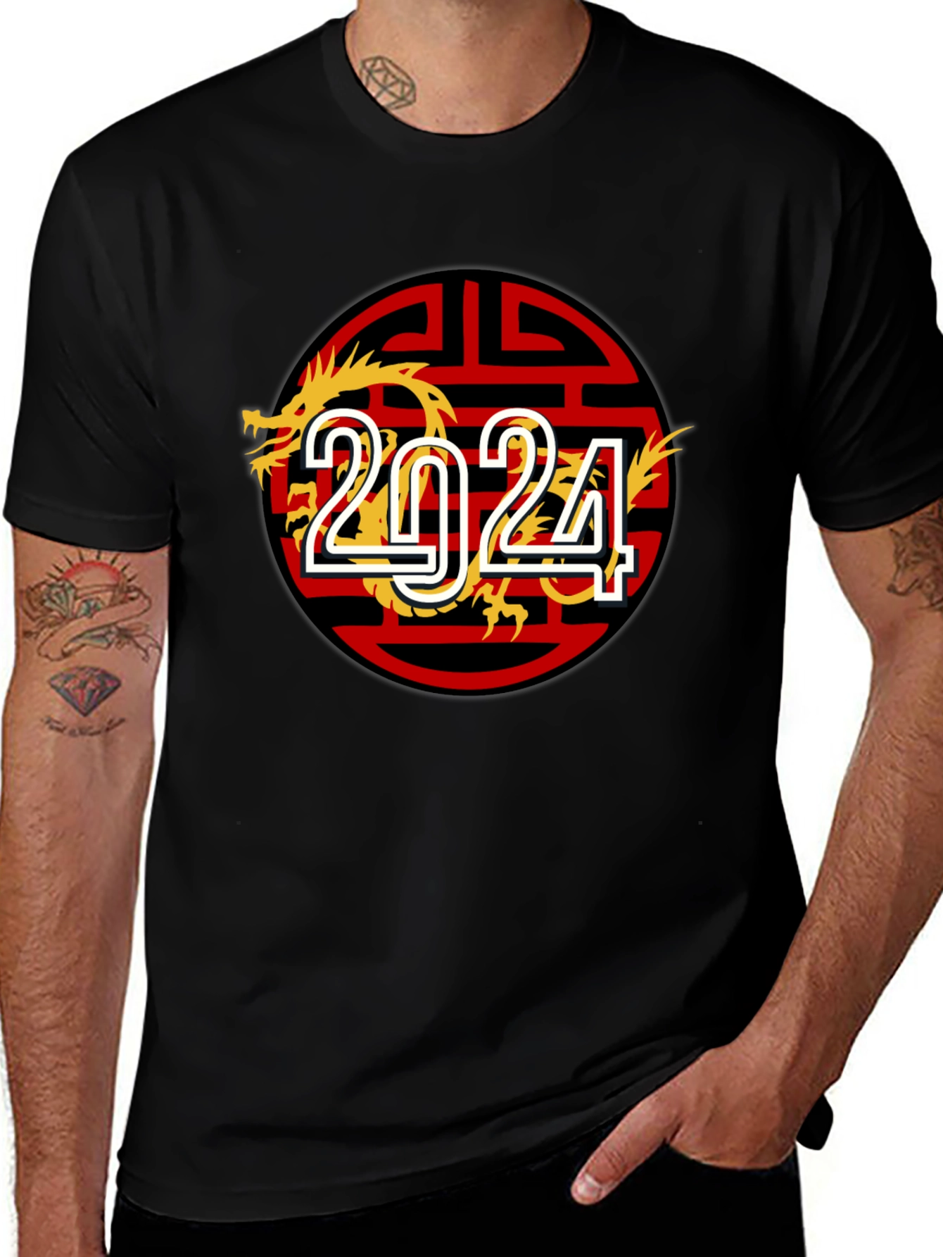 Year of the Dragon 2024 Black T-Shirt