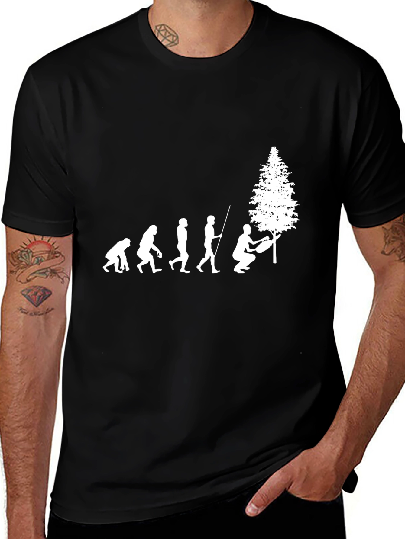 Evolution Tree Cutter Black T-Shirt