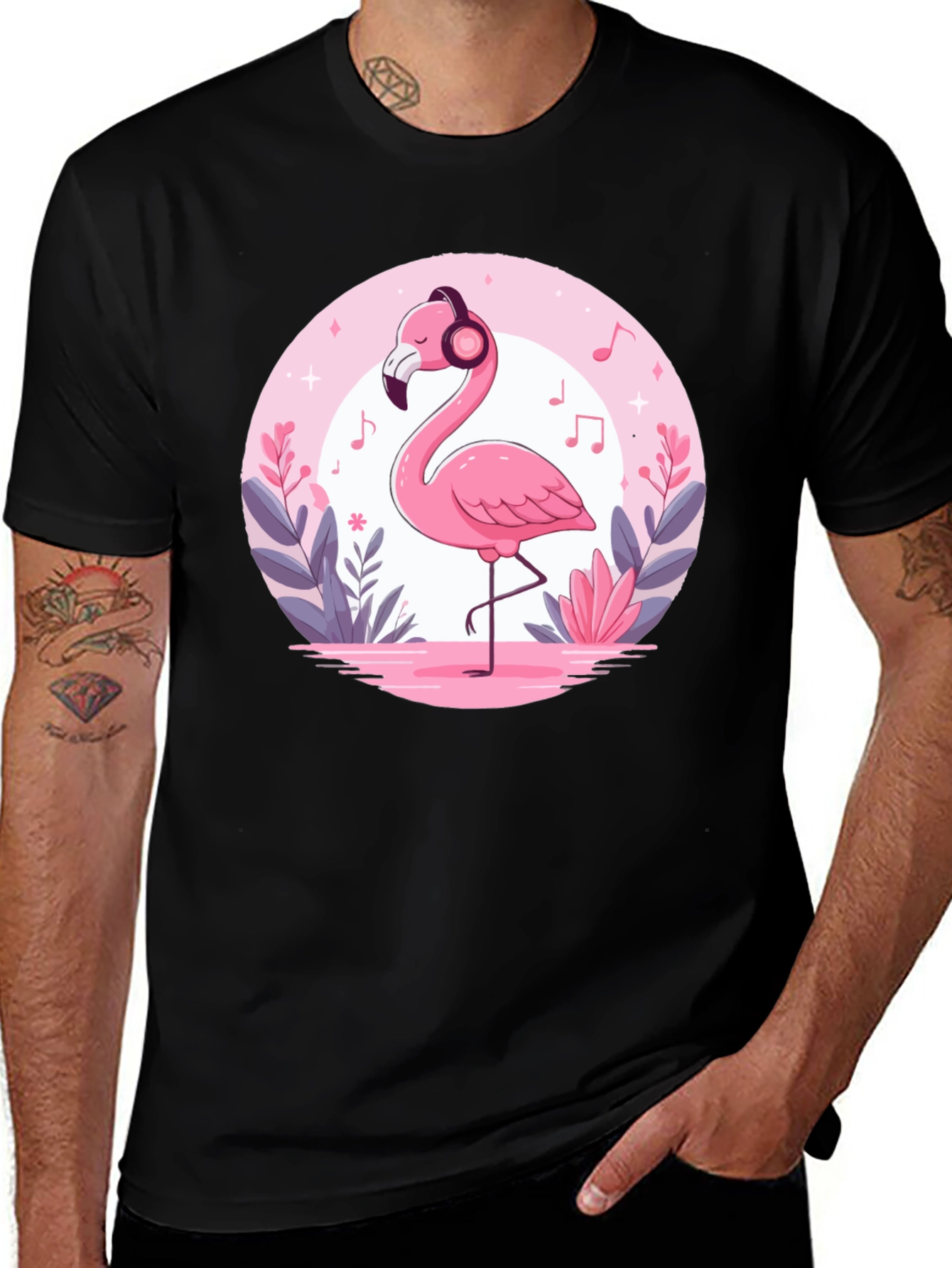 Variant 28 of Pink Flamingo Graphic Tee - Cool & Fun Design