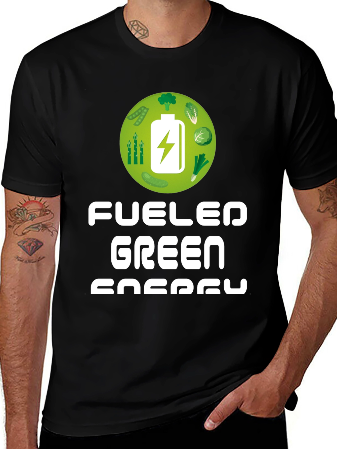 Black Fueled by Green Energy T-Shirt main image