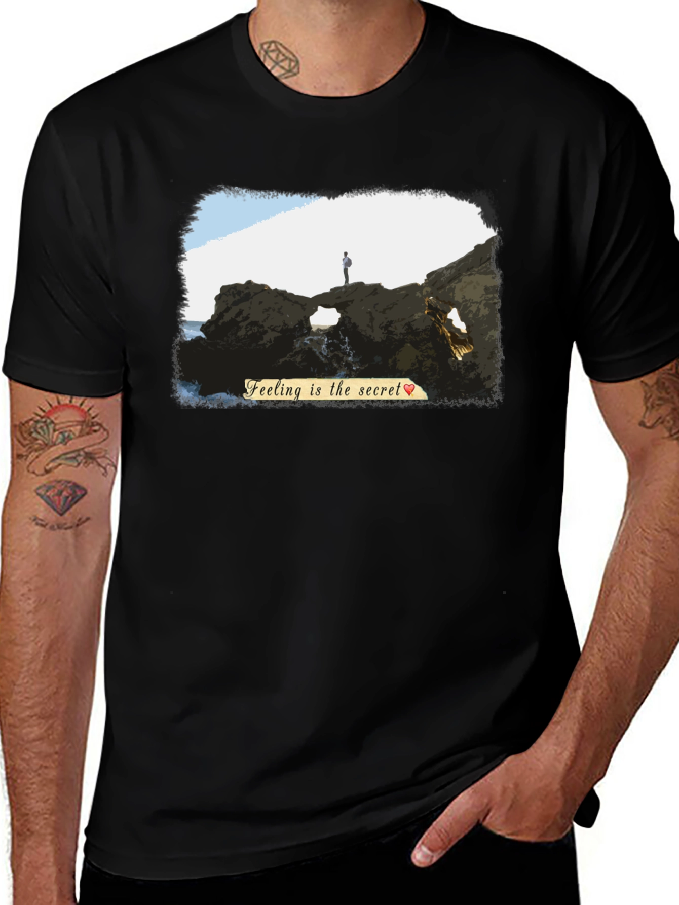 Scenic Beach T-Shirt - Feeling is the Secret