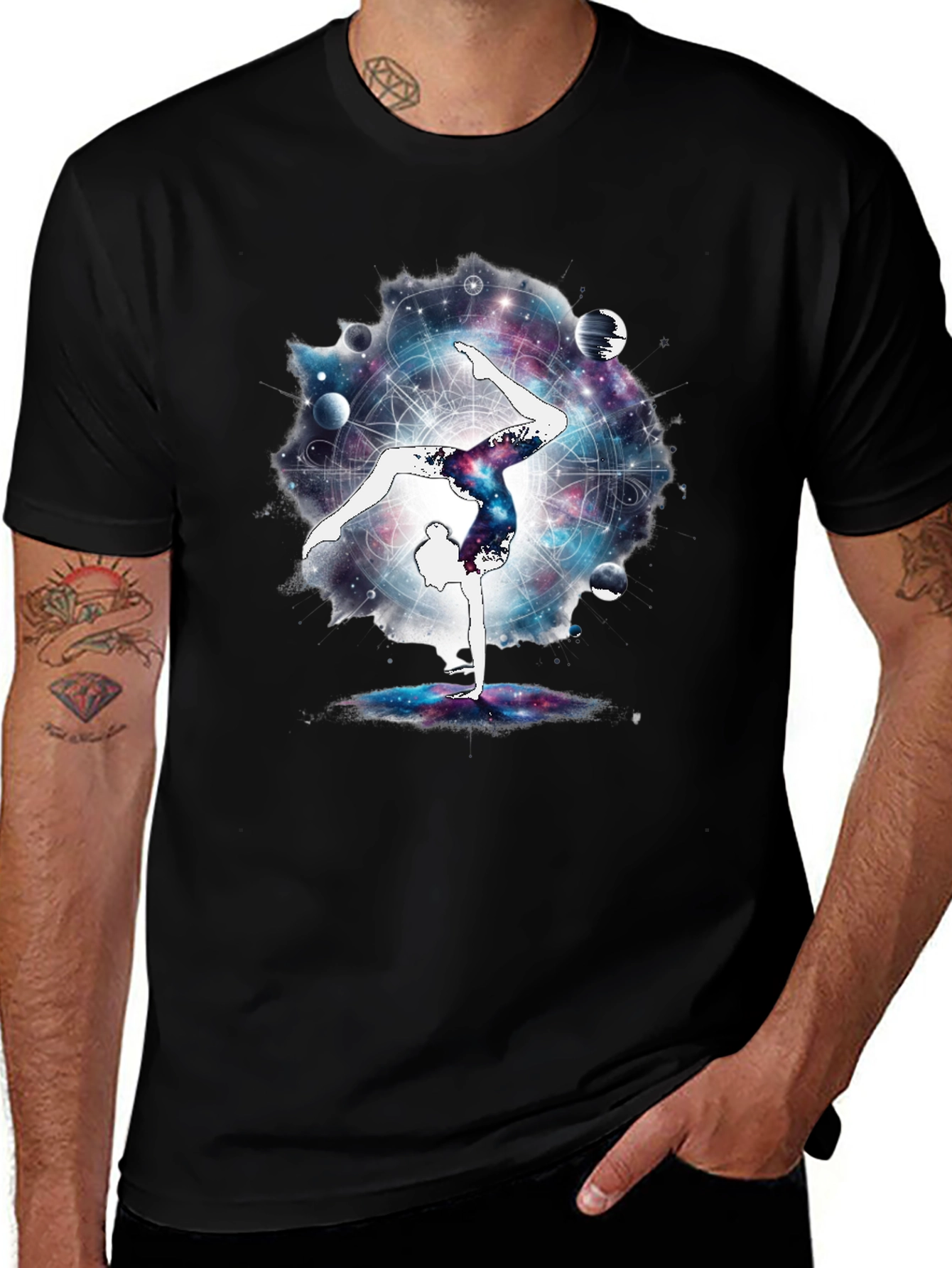 Variant 10 of Cosmic Yoga T-Shirt - Galaxy Dancer Design