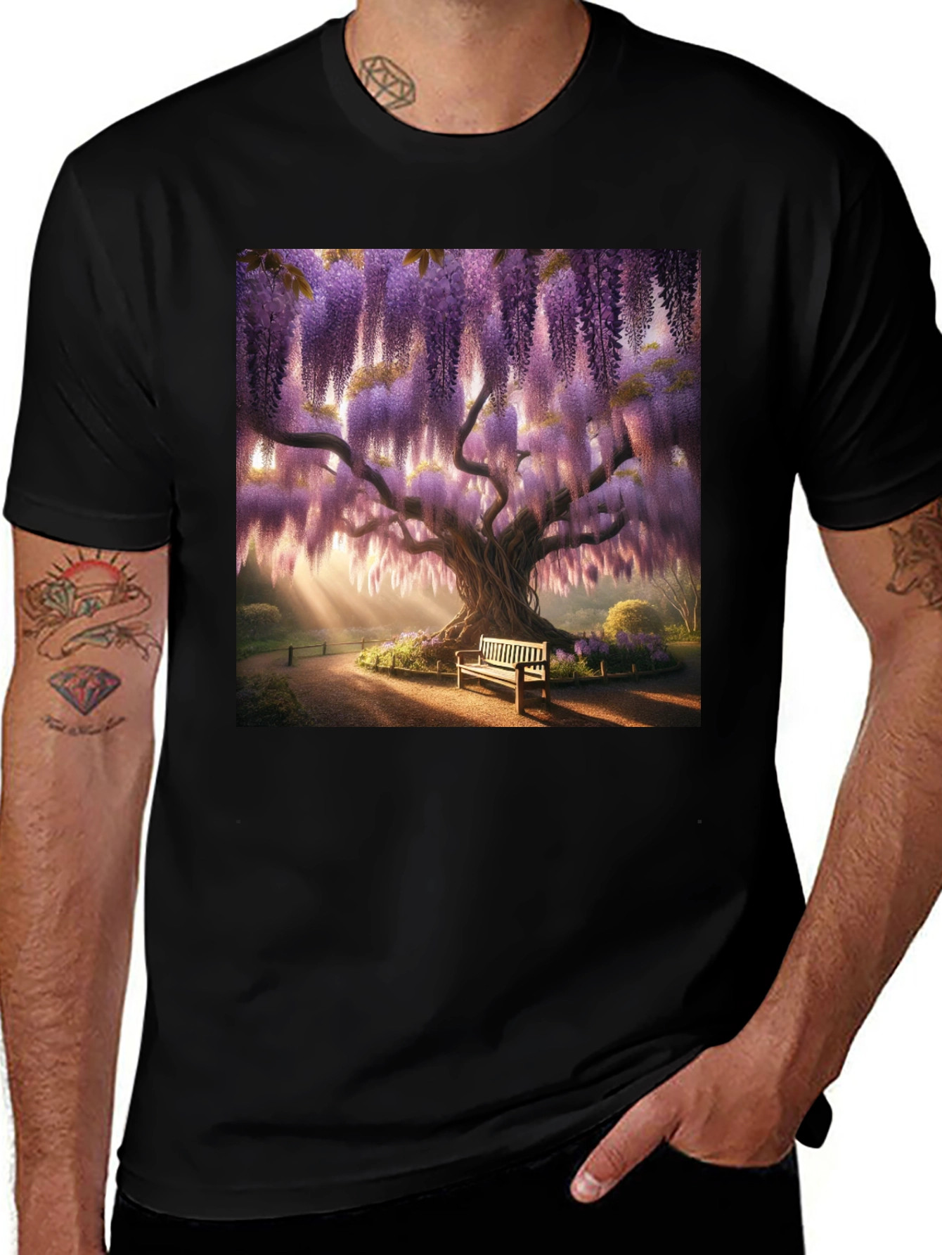 Wisteria Tree T-Shirt - Nature Art Tee