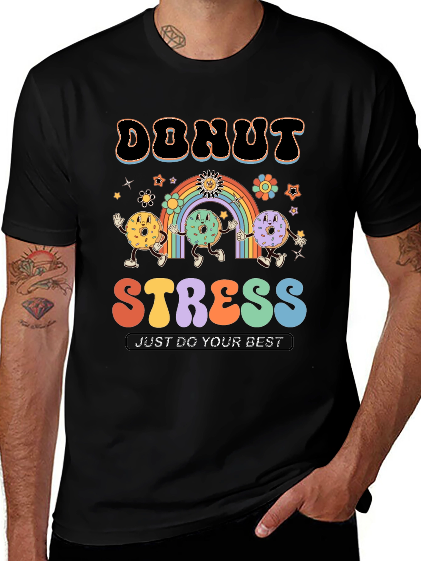 Variant 26 of Donut Stress T-Shirt - Retro Graphic Tee