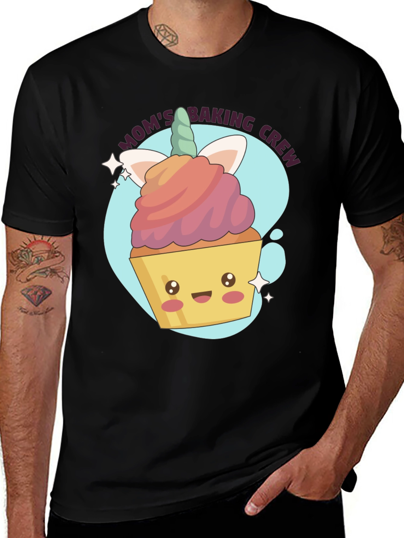 Variant 13 of Mom's Baking Crew Unicorn Cupcake T-Shirt