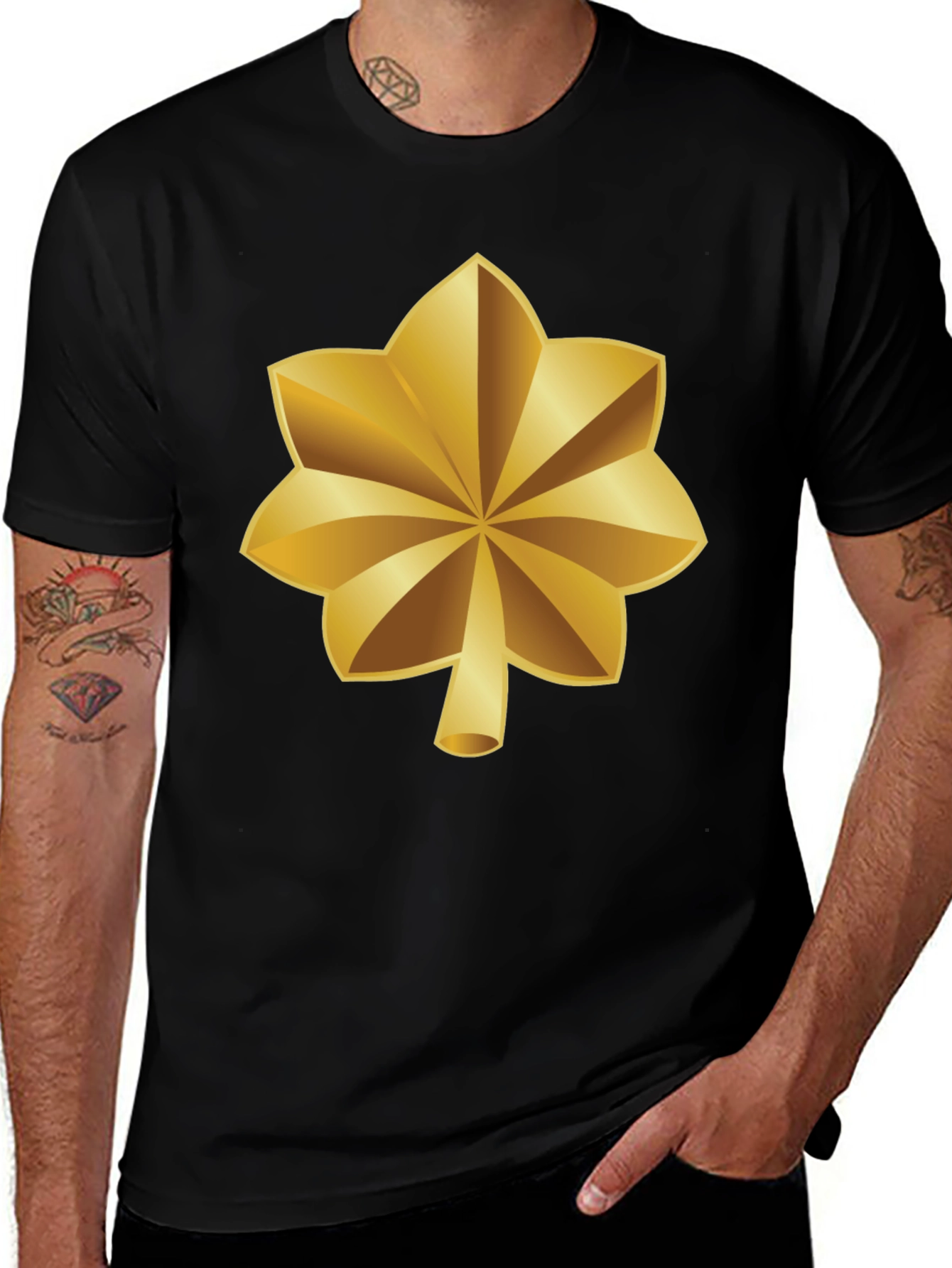 Variant 6 of Gold Leaf Black T-Shirt