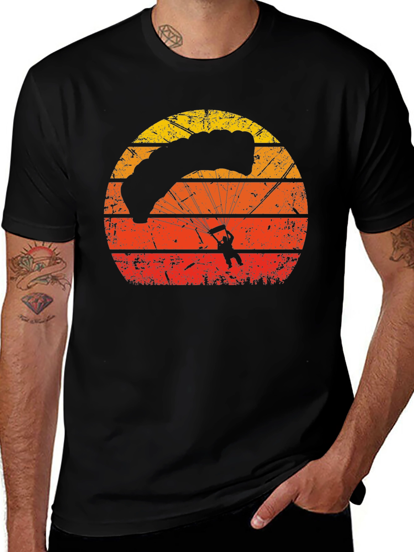 Variant 13 of Retro Sunset Parachute Graphic T-Shirt
