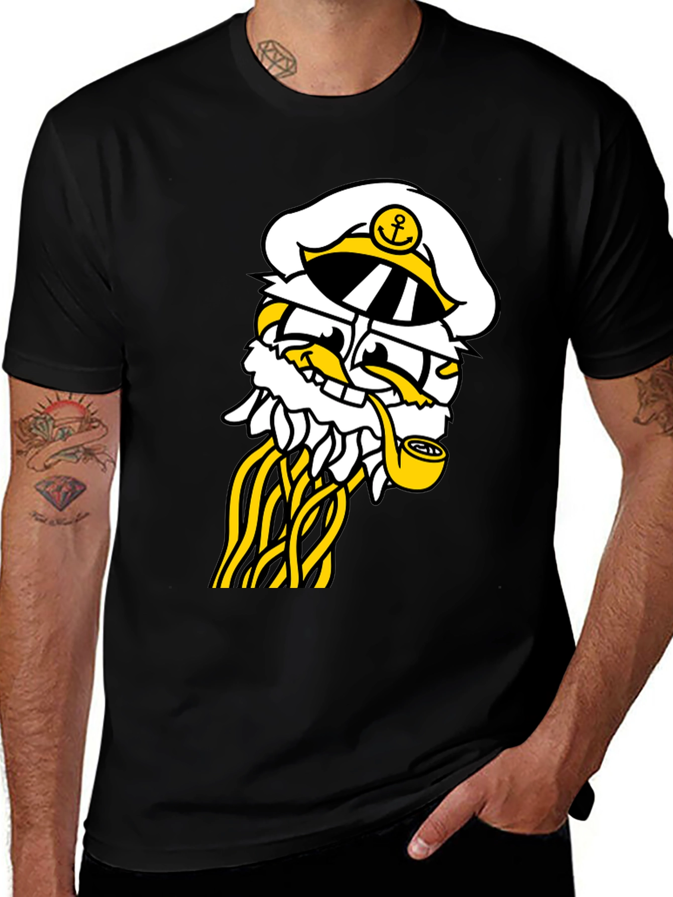 Variant 11 of Captain Cartoon T-Shirt - Black Cotton Blend