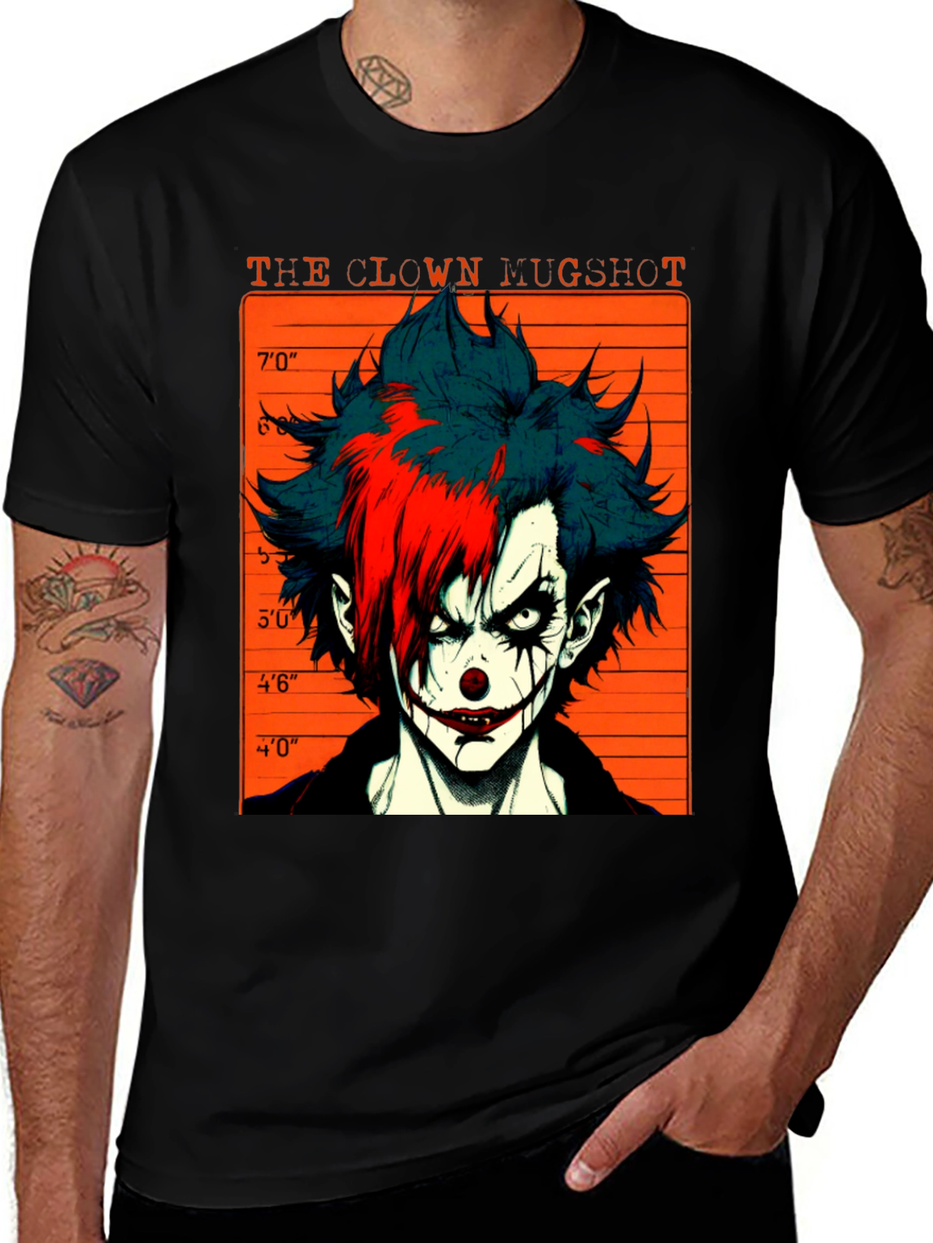 Variant 14 of The Clown Mugshot Tee - Graphic Novel Style