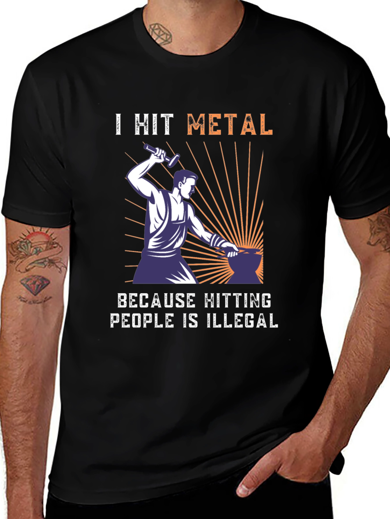 Variant 5 of I Hit Metal Funny Blacksmith T-Shirt
