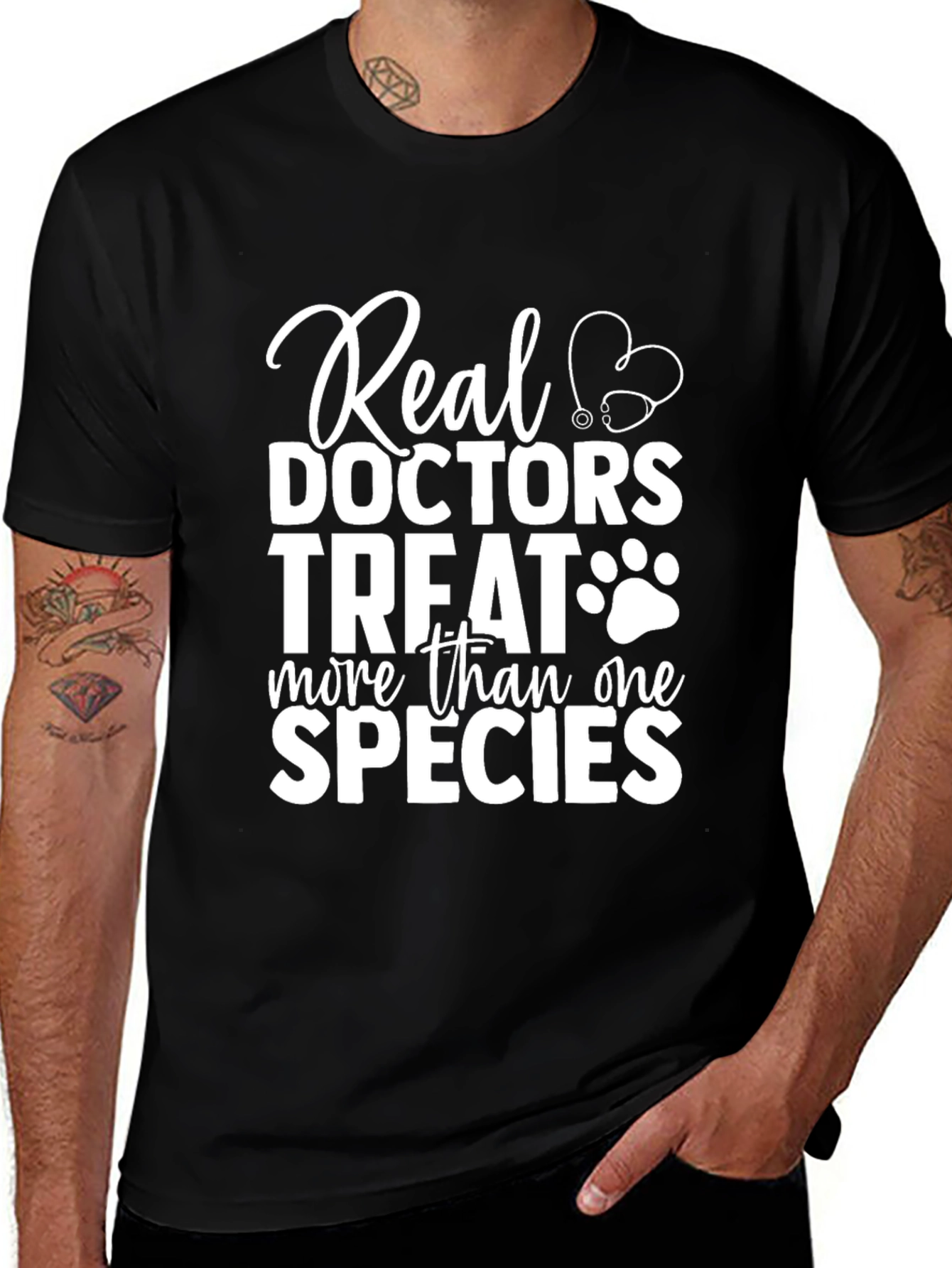 Variant 18 of Real Doctors Treat More Than One Species T-Shirt