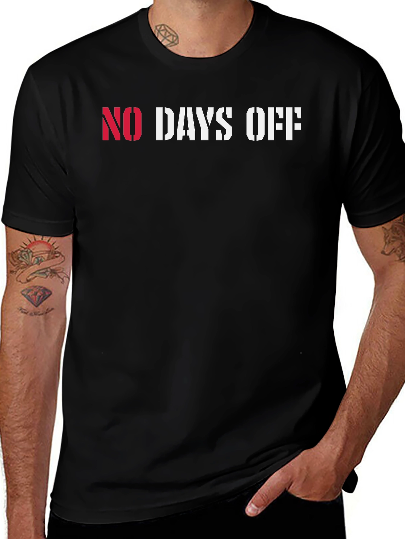 Variant 11 of No Days Off Graphic Tee - Black