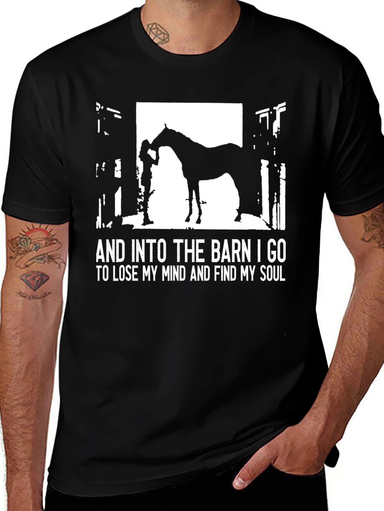 Variant 11 of Barn Soul Graphic Tee - Horse Lover's Shirt