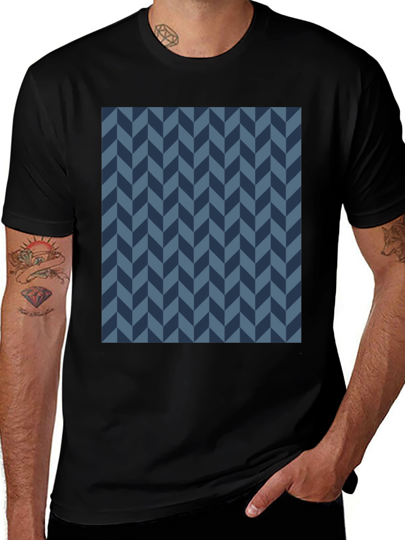 Variant 23 of Modern Herringbone Tee - Black
