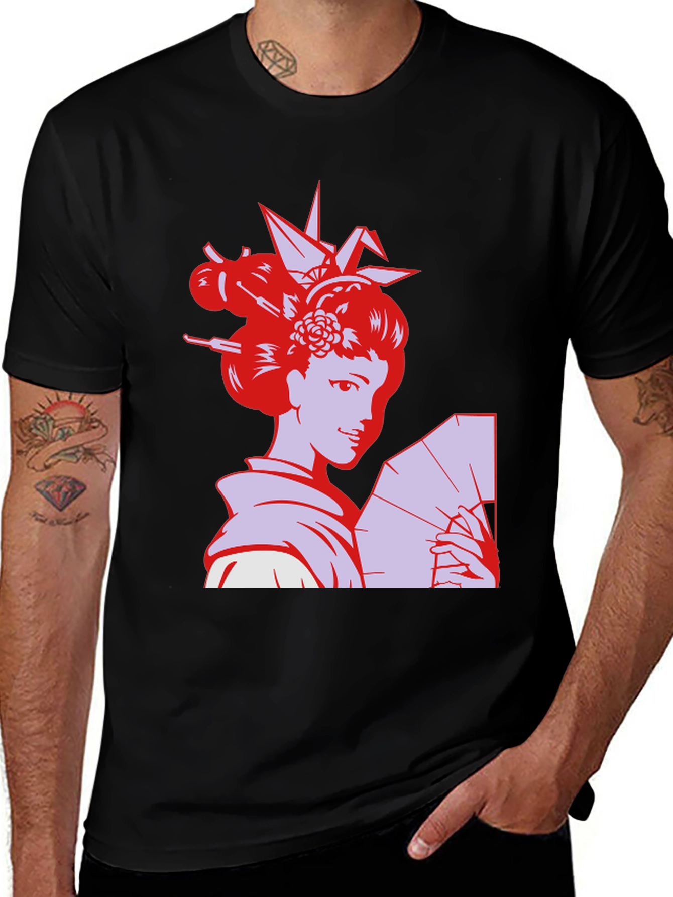 Geisha Graphic Tee - Stylish Pop Art T-Shirt