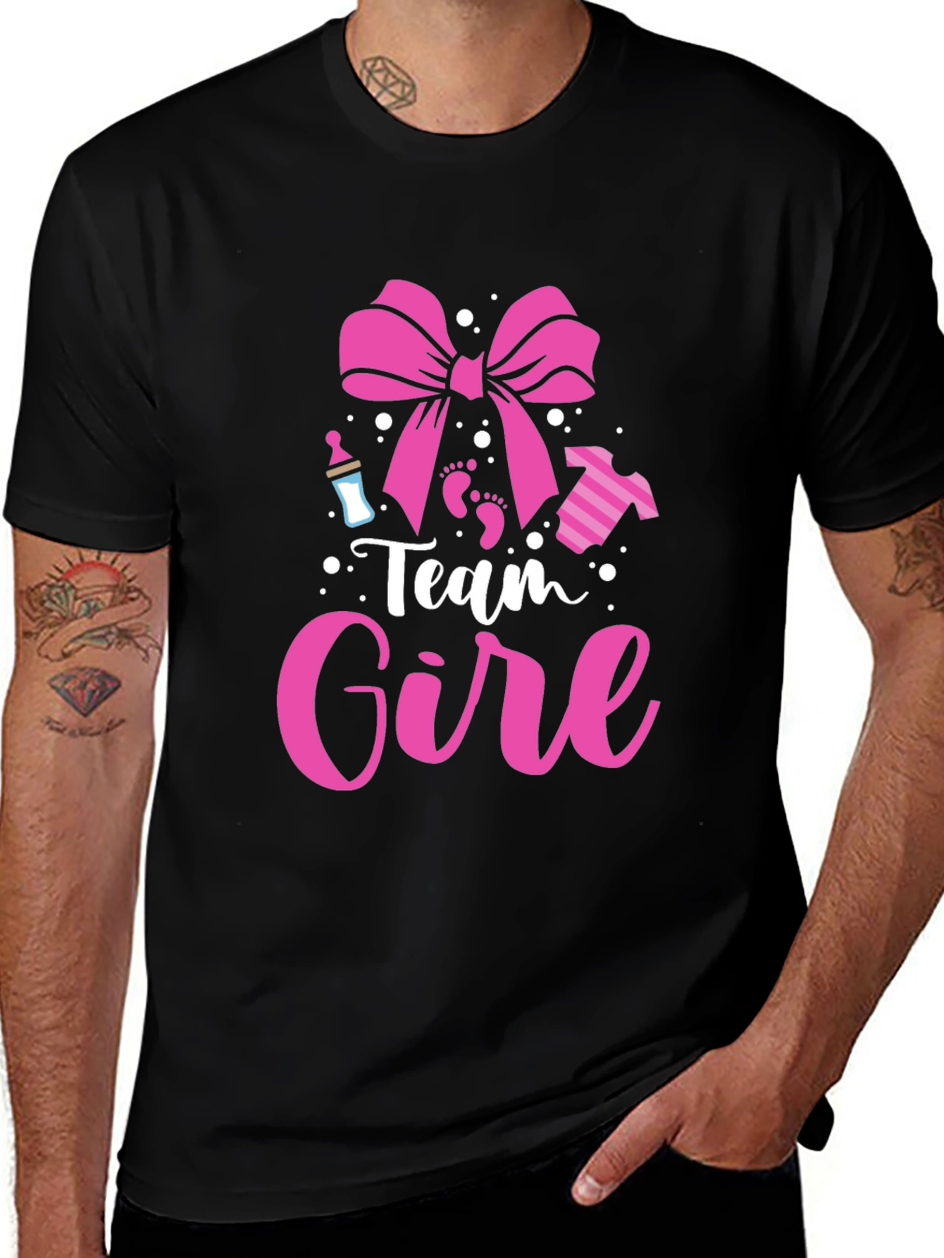Team Girl Baby Shower T-Shirt - Pink Gender Reveal Tee