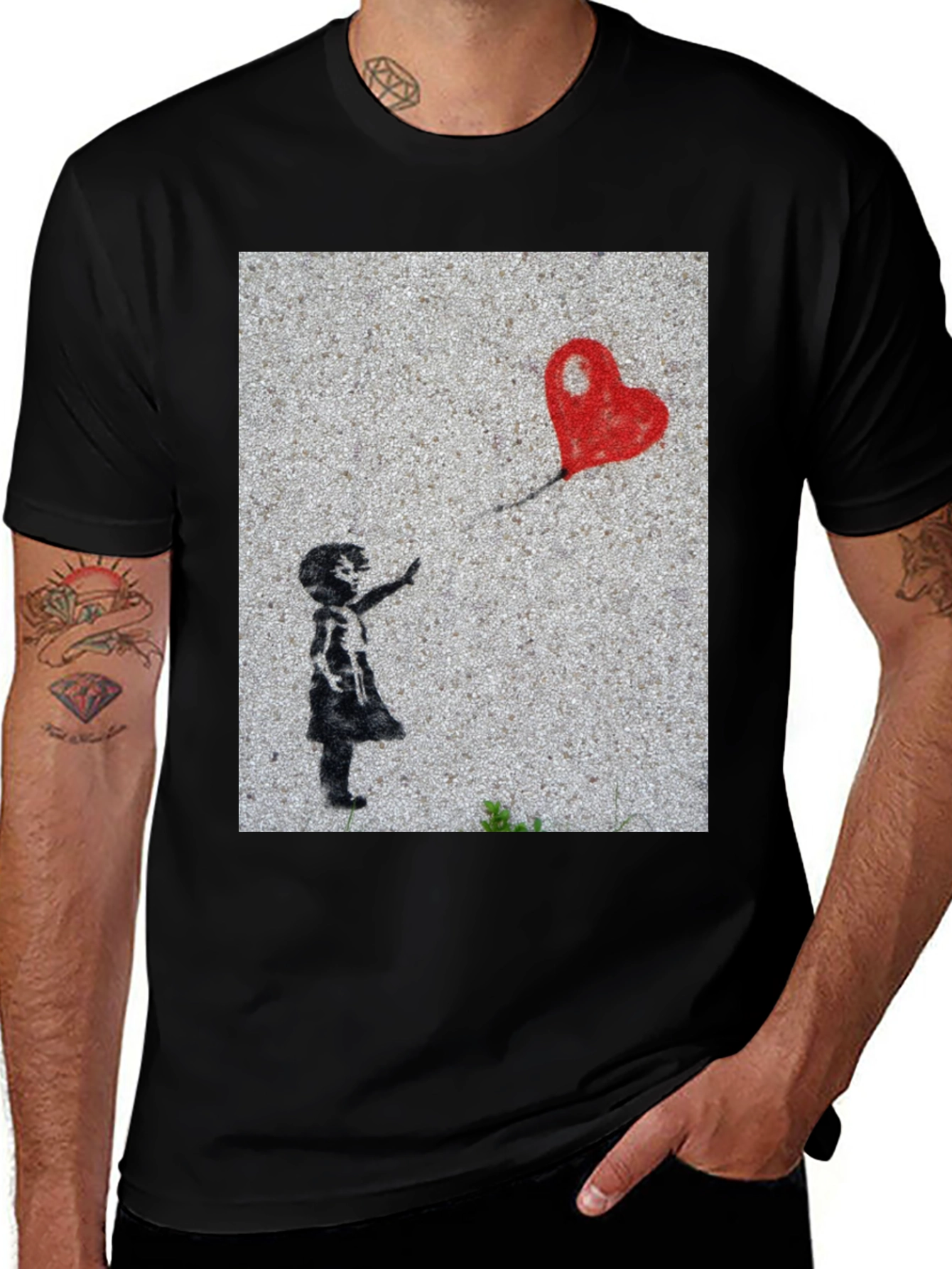 Variant 5 of Banksy Girl with Balloon Graphic Tee