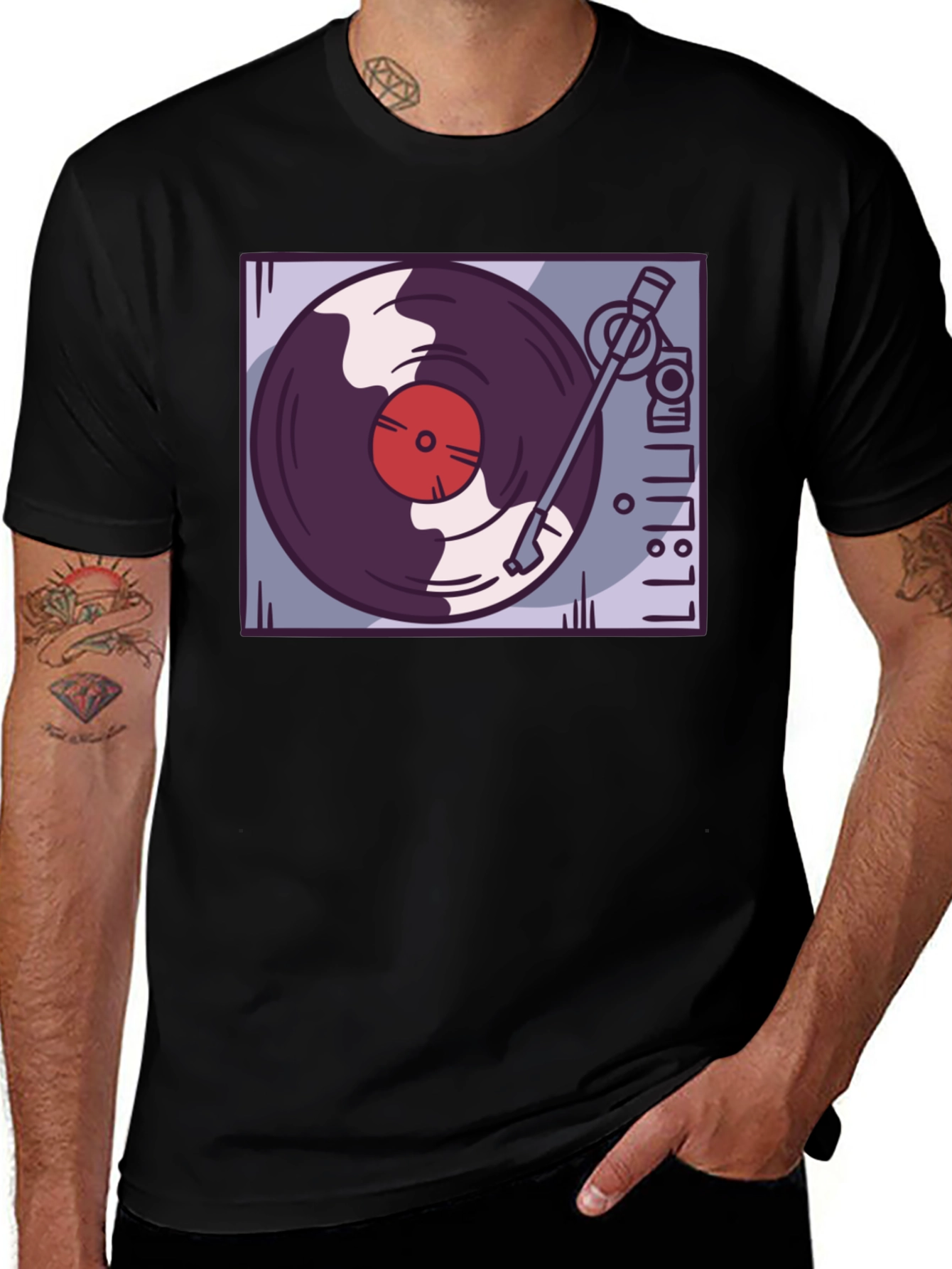 Variant 22 of Retro Turntable Graphic Tee - Vinyl Record Player Design