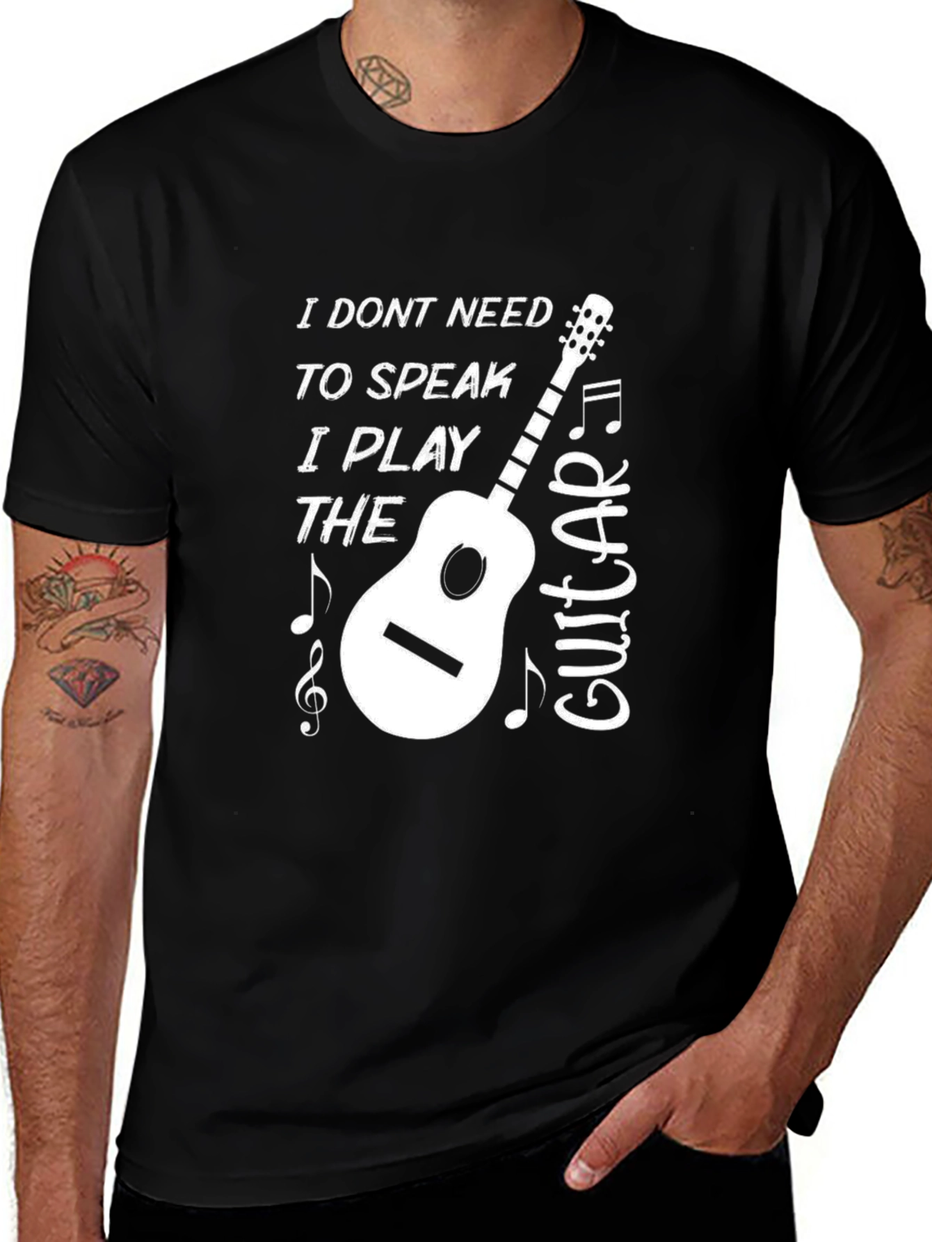 Variant 13 of Musician's Tee: I Play The Guitar Graphic T-Shirt