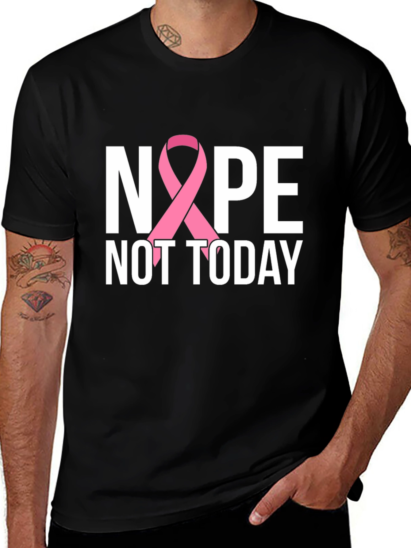 Variant 17 of Nope Not Today Breast Cancer Awareness T-Shirt