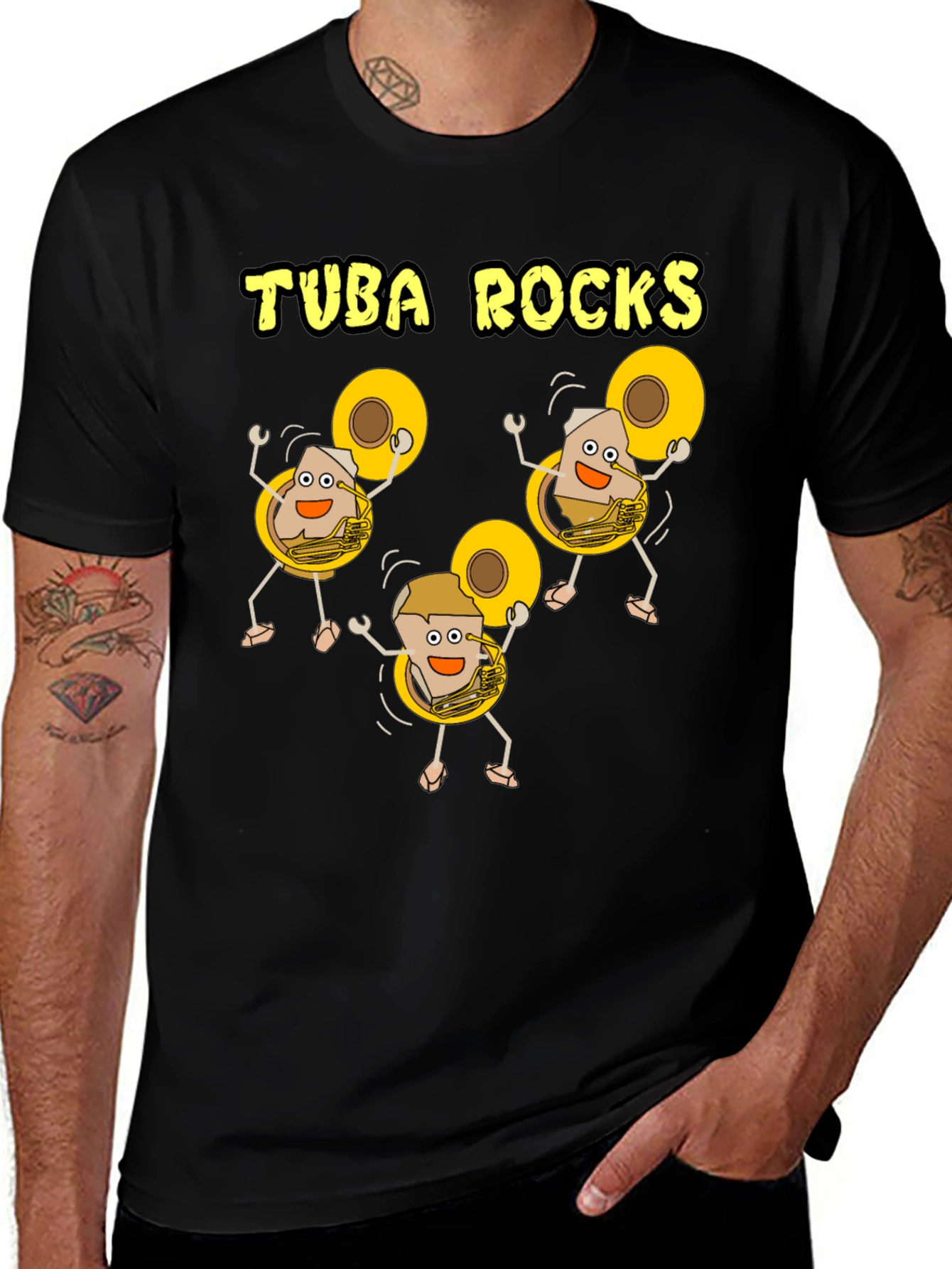 Variant 12 of Tuba Rocks Graphic Tee - Band Music Humor