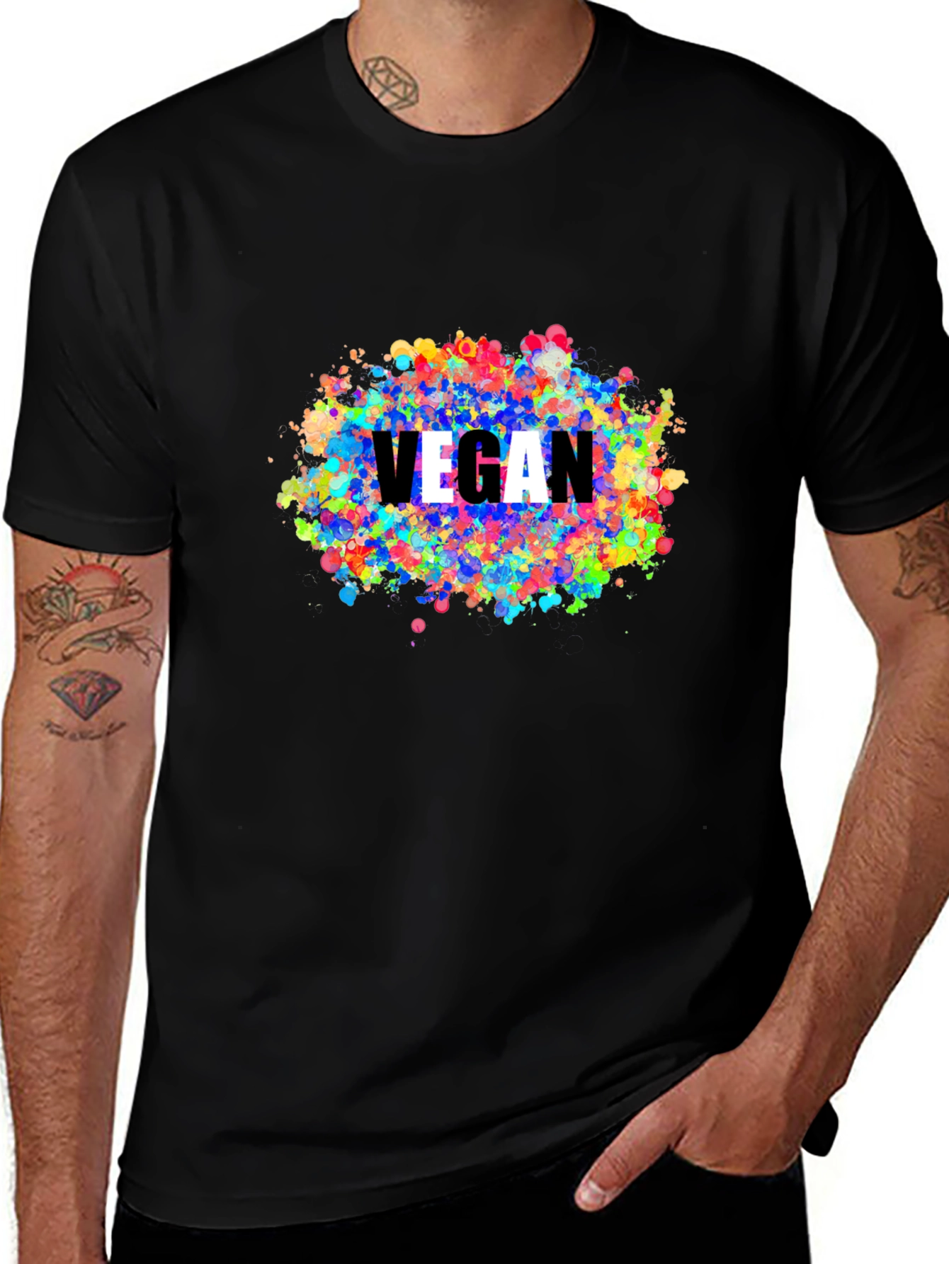 Variant 11 of Vegan Colorful Splatter T-Shirt