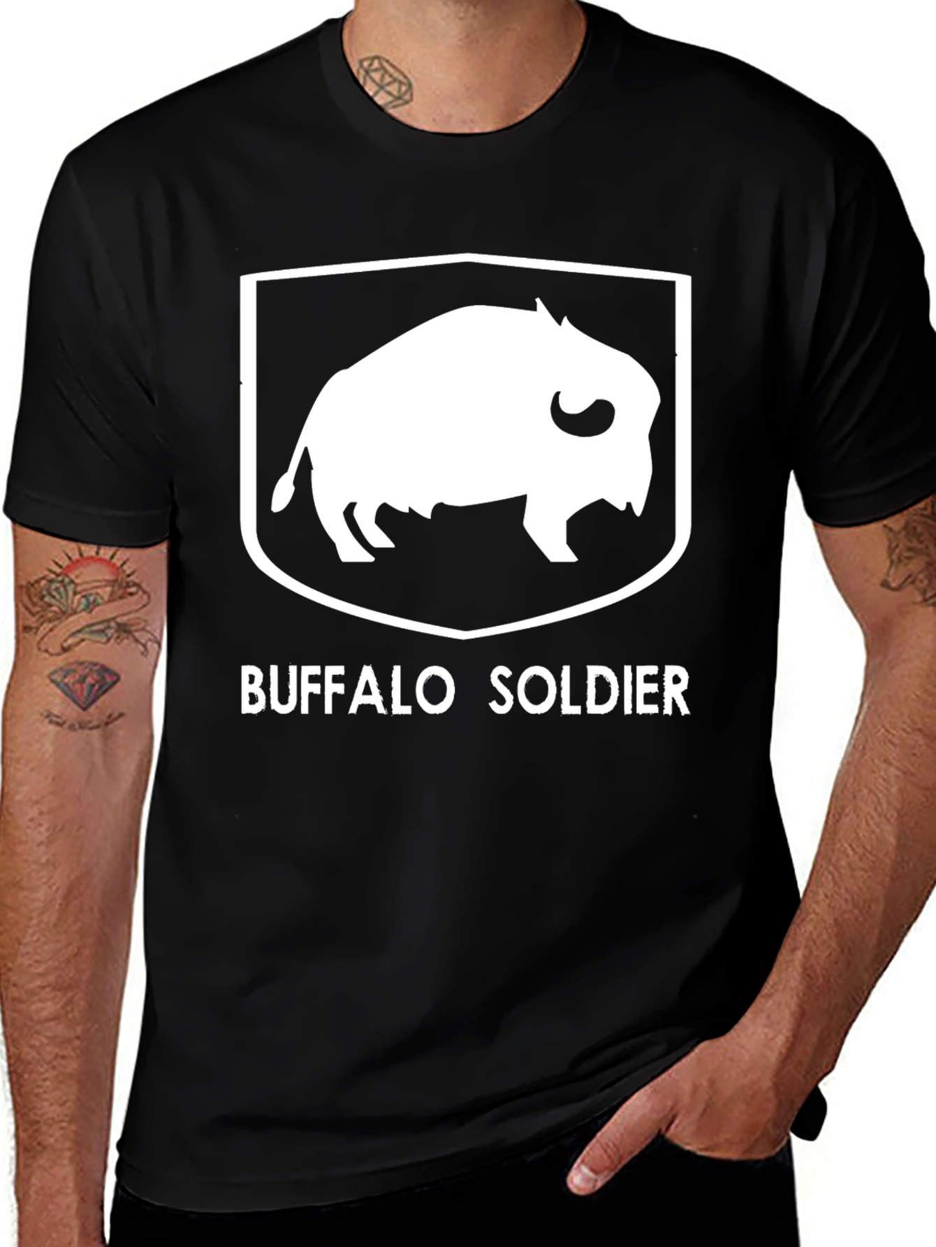 Variant 10 of Buffalo Soldier Graphic Tee - Black