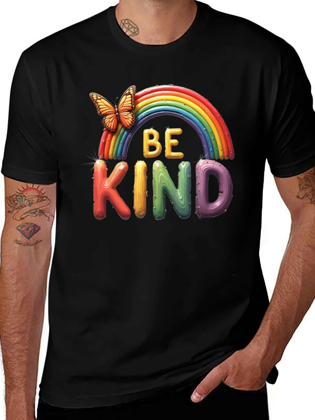 Variant 9 of Be Kind Rainbow Graphic Tee