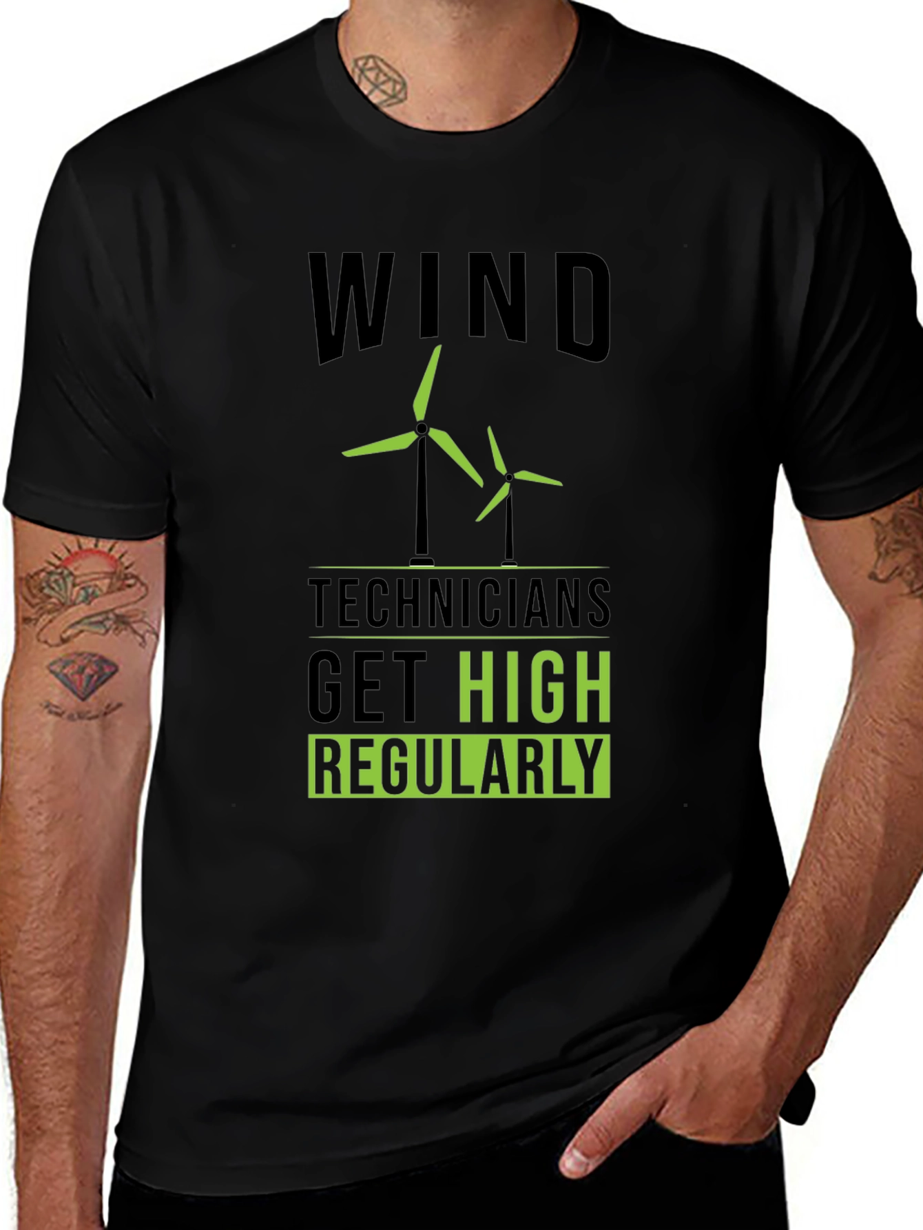 Variant 29 of Wind Technicians Get High Regularly T-Shirt