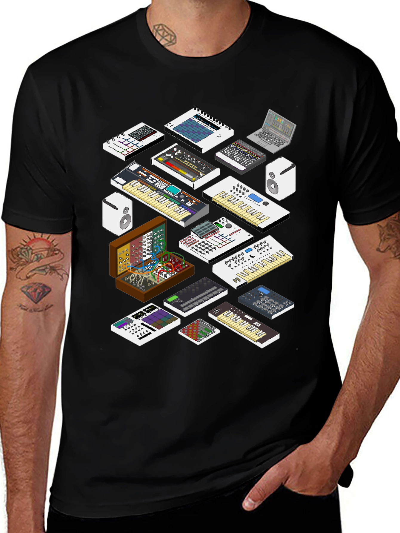 Variant 4 of Synthesizer Graphic T-Shirt