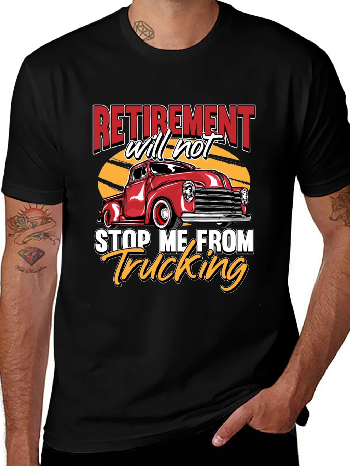 Variant 14 of Retirement Trucking T-Shirt - Classic Truck Design