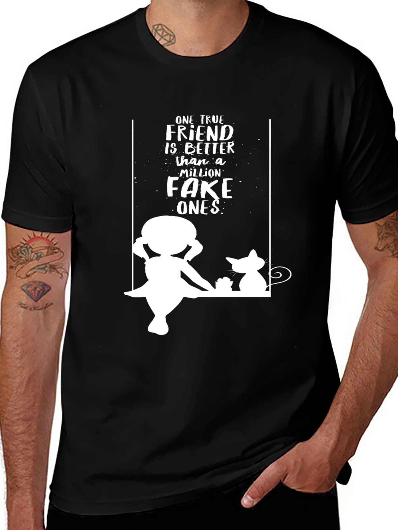 True Friend Graphic Tee - Unisex Black T-Shirt