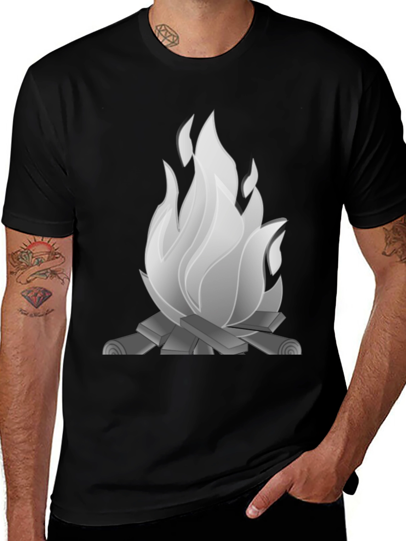 Variant 27 of Campfire Graphic Tee - Unisex Black T-Shirt