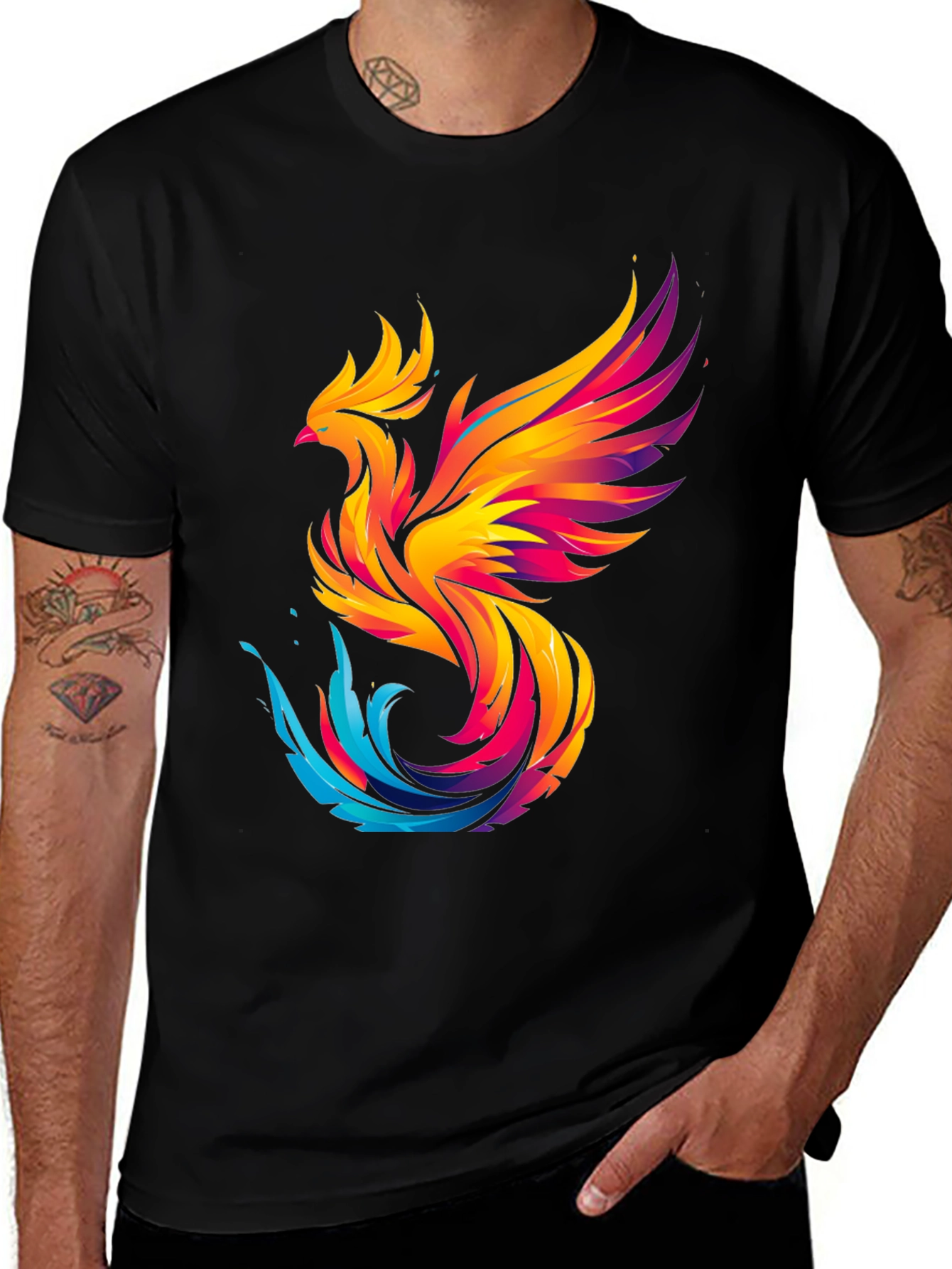 Variant 22 of Fiery Phoenix Graphic T-Shirt - Vivid Colors, Unique Design