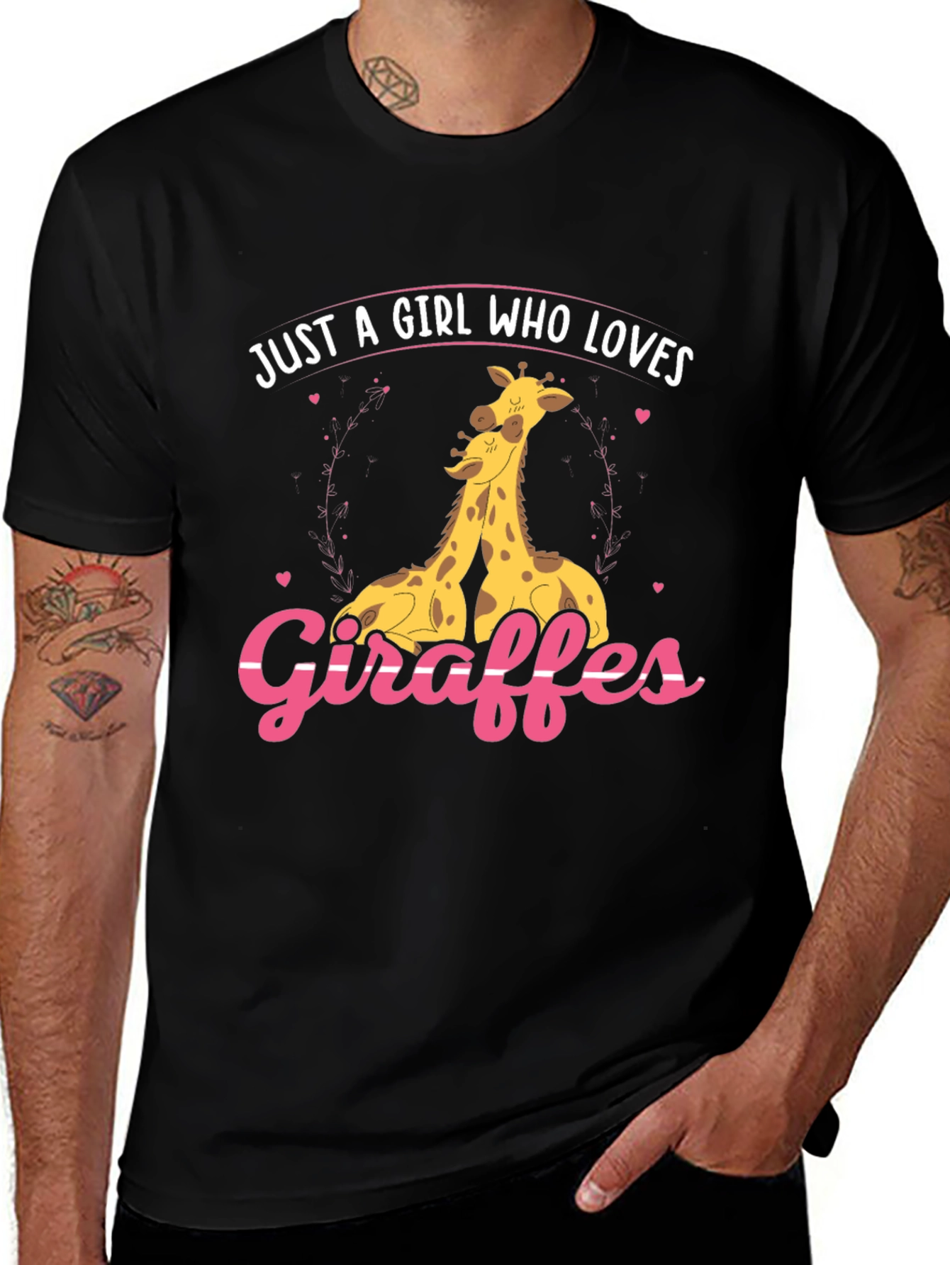 Variant 10 of Giraffe Lover Graphic Tee - Cute Giraffe Design