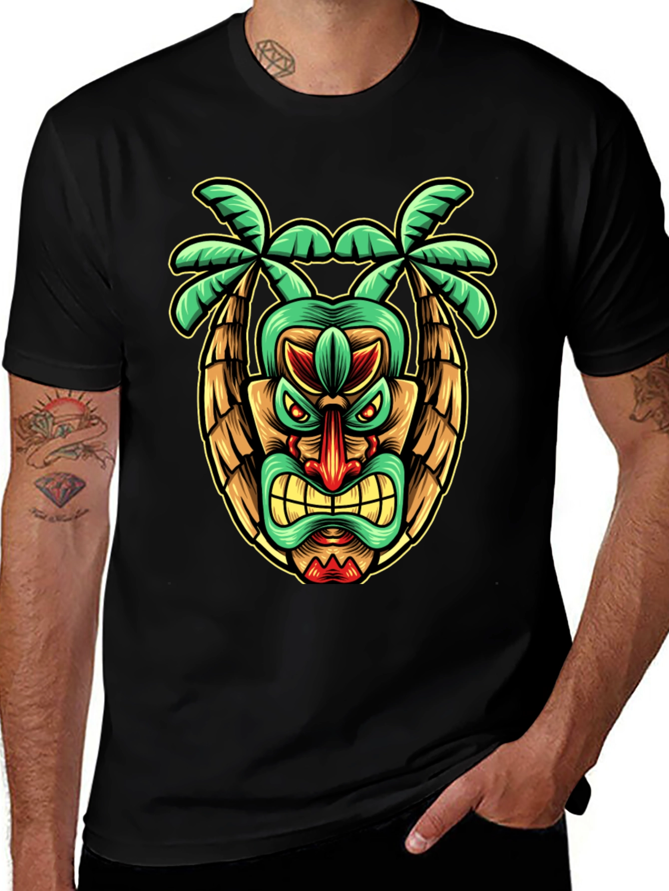 Variant 22 of Tiki Totem Graphic T-Shirt - Island Style