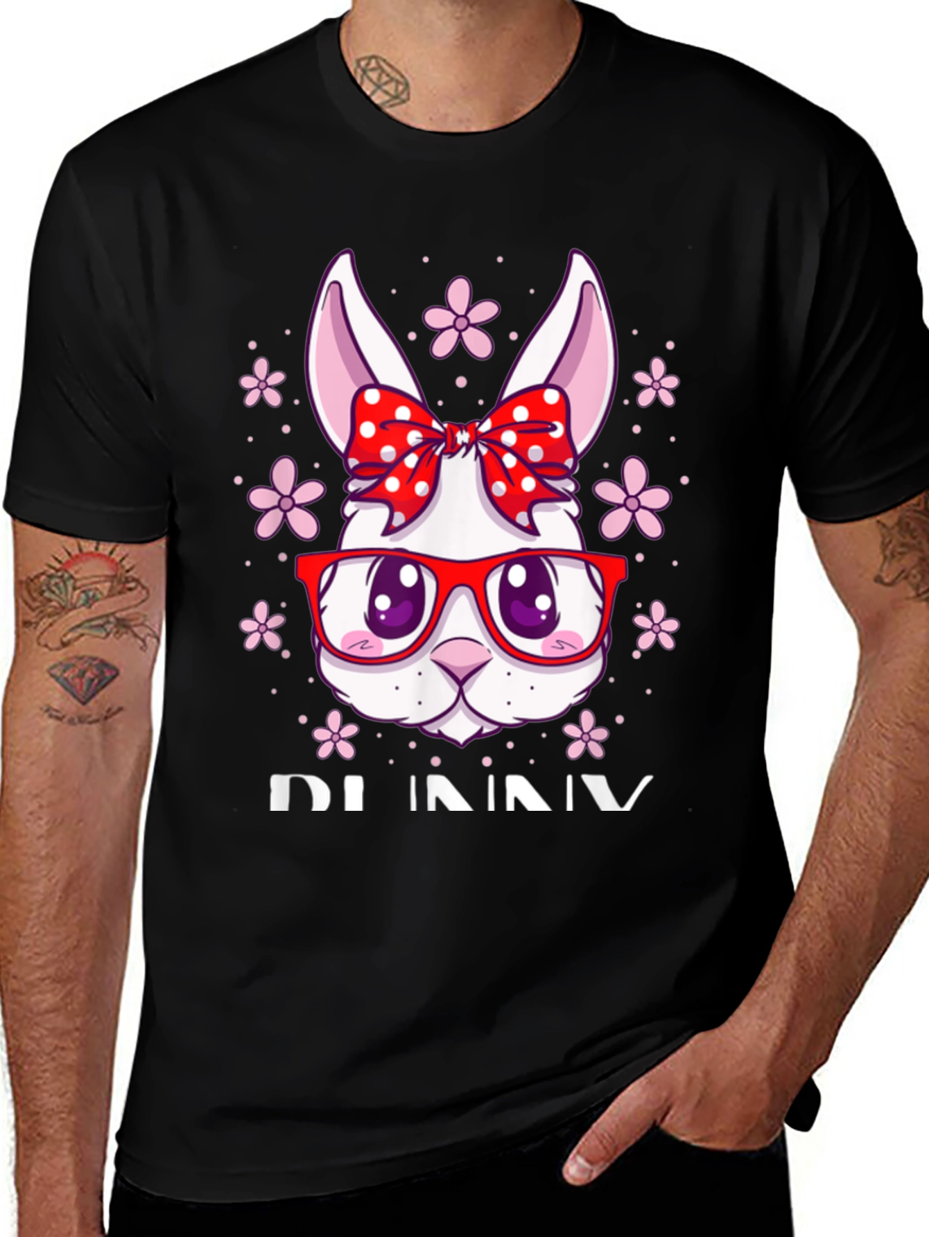 Variant 16 of Cute Bunny Graphic Tee - Easter Holiday Shirt