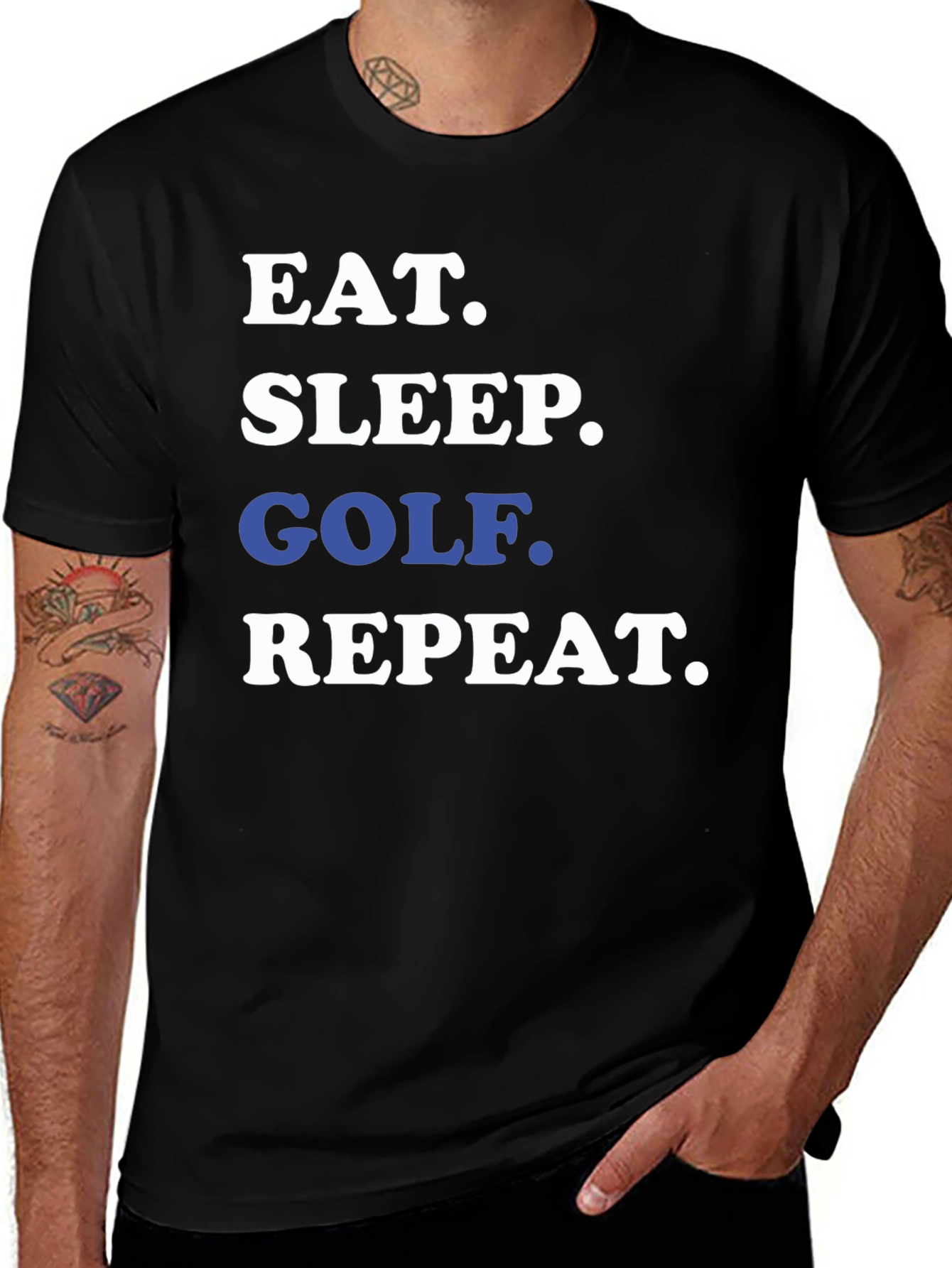 Variant 22 of Eat Sleep Golf Repeat T-Shirt | Casual Tee