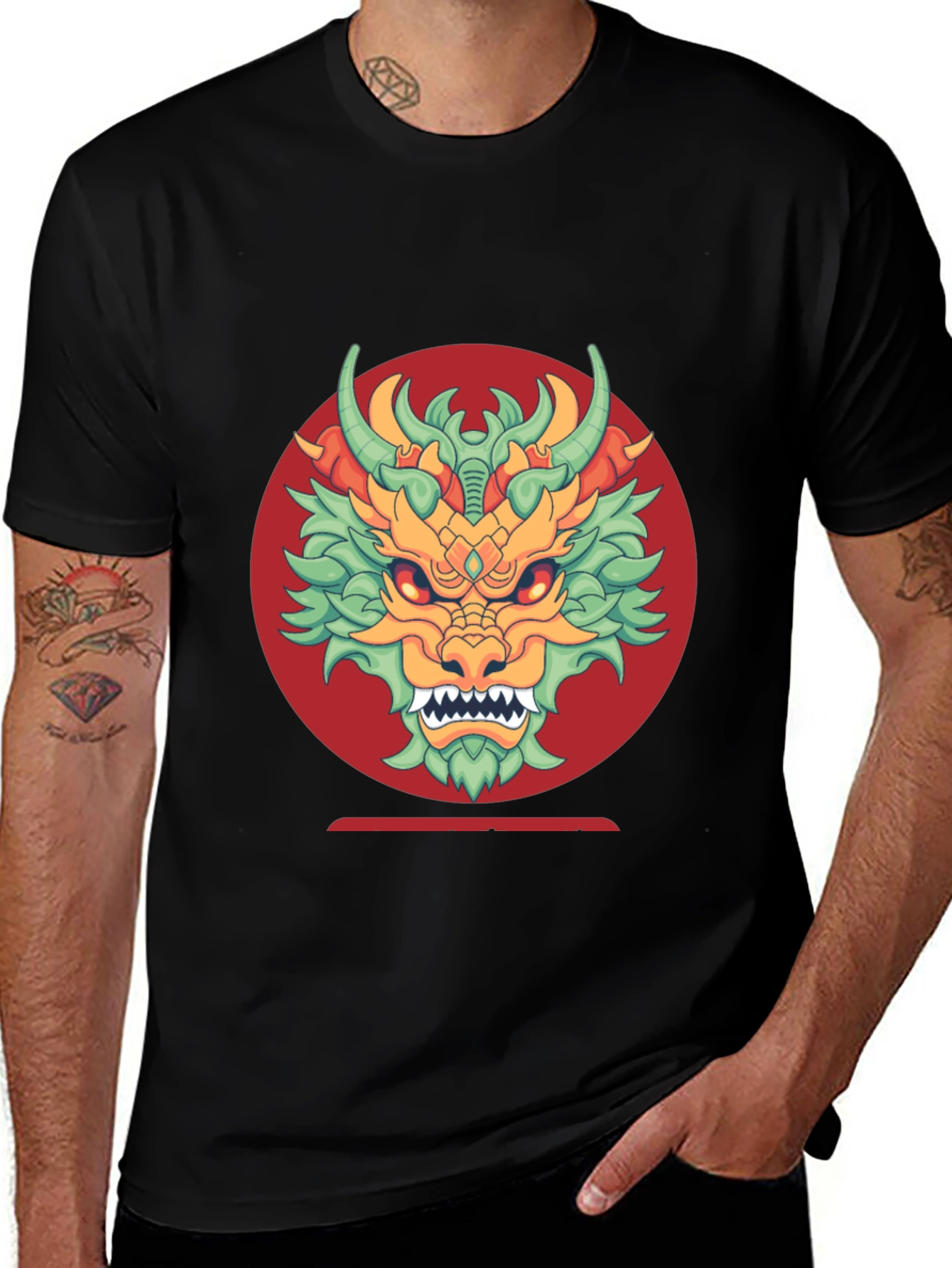Variant 27 of Dragon Graphic Black T-Shirt